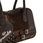 Borsa A Mano Donna Braccialini A Bauletto, Doppio con tracolla removibile e regolabile, Chiusura con zip, Una tasca interna portacellulare, Patchwork con maxi cuore e micro borchie, Dimensioni: 35 x 12.5 x 19 Cm Amy Patchwork B19204YY