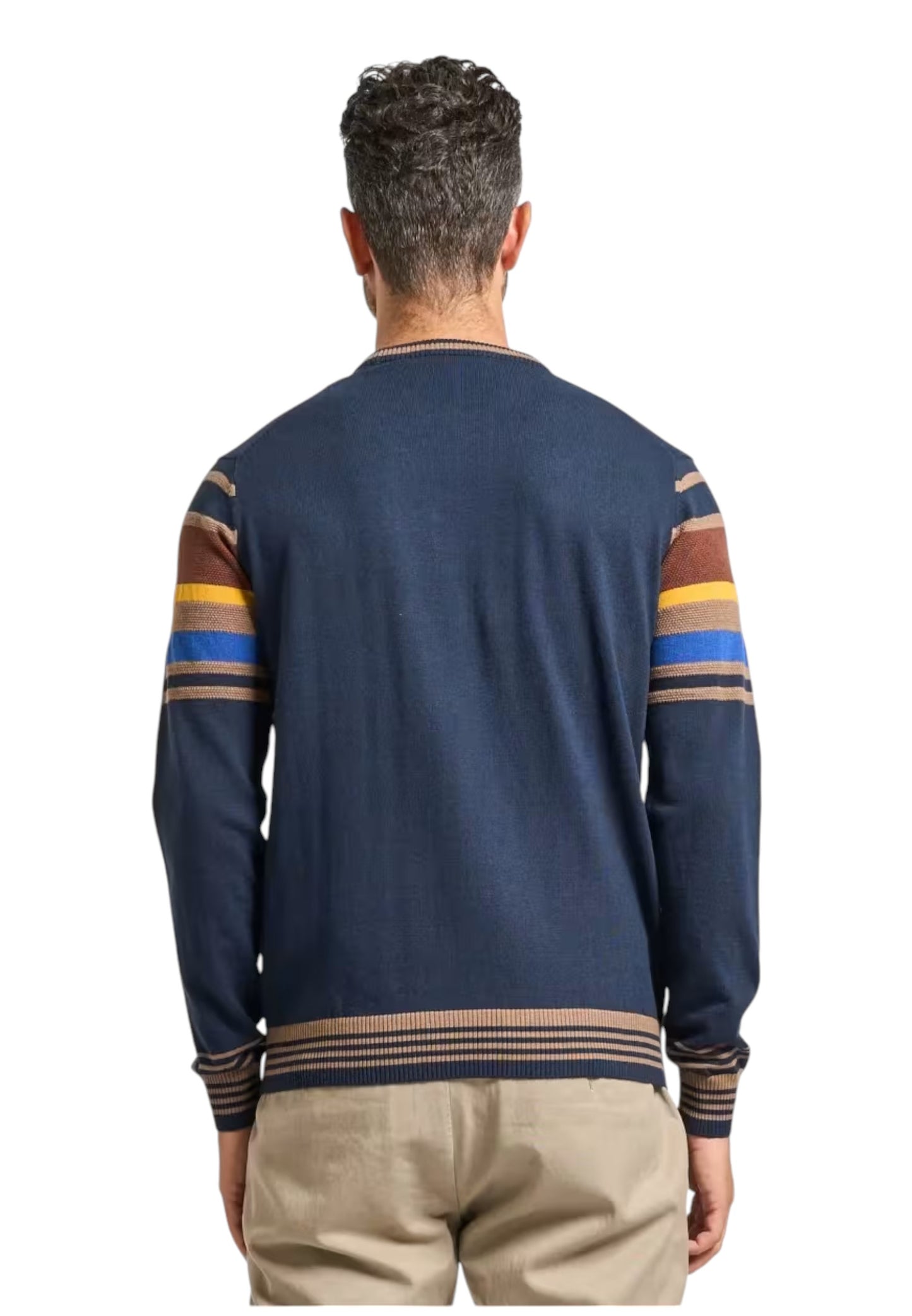 Maglione A Girocollo Uomo Harmont & Blaine Righe Piazzate 3D  HRP823030788