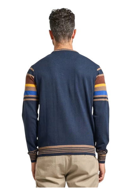 Maglione A Girocollo Uomo Harmont & Blaine Righe Piazzate 3D  HRP823030788