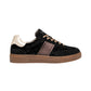 Sneakers Basse Donna Nero Giardini Tomaia in pelle, pelle scamosciata e tessuto, chiusura con lacci, pannelli laterali, suola color gomma, Made in Italy  I617425D
