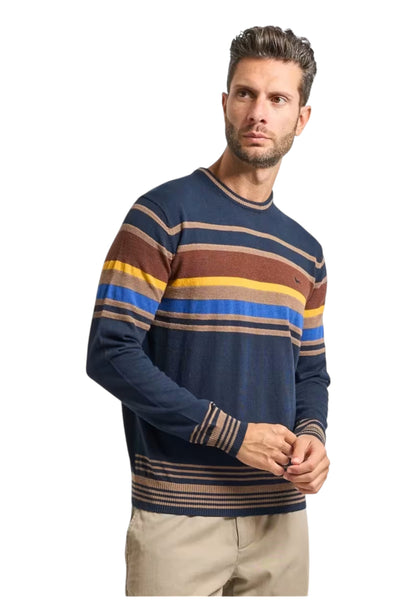 Maglione A Girocollo Uomo Harmont & Blaine Righe Piazzate 3D  HRP823030788