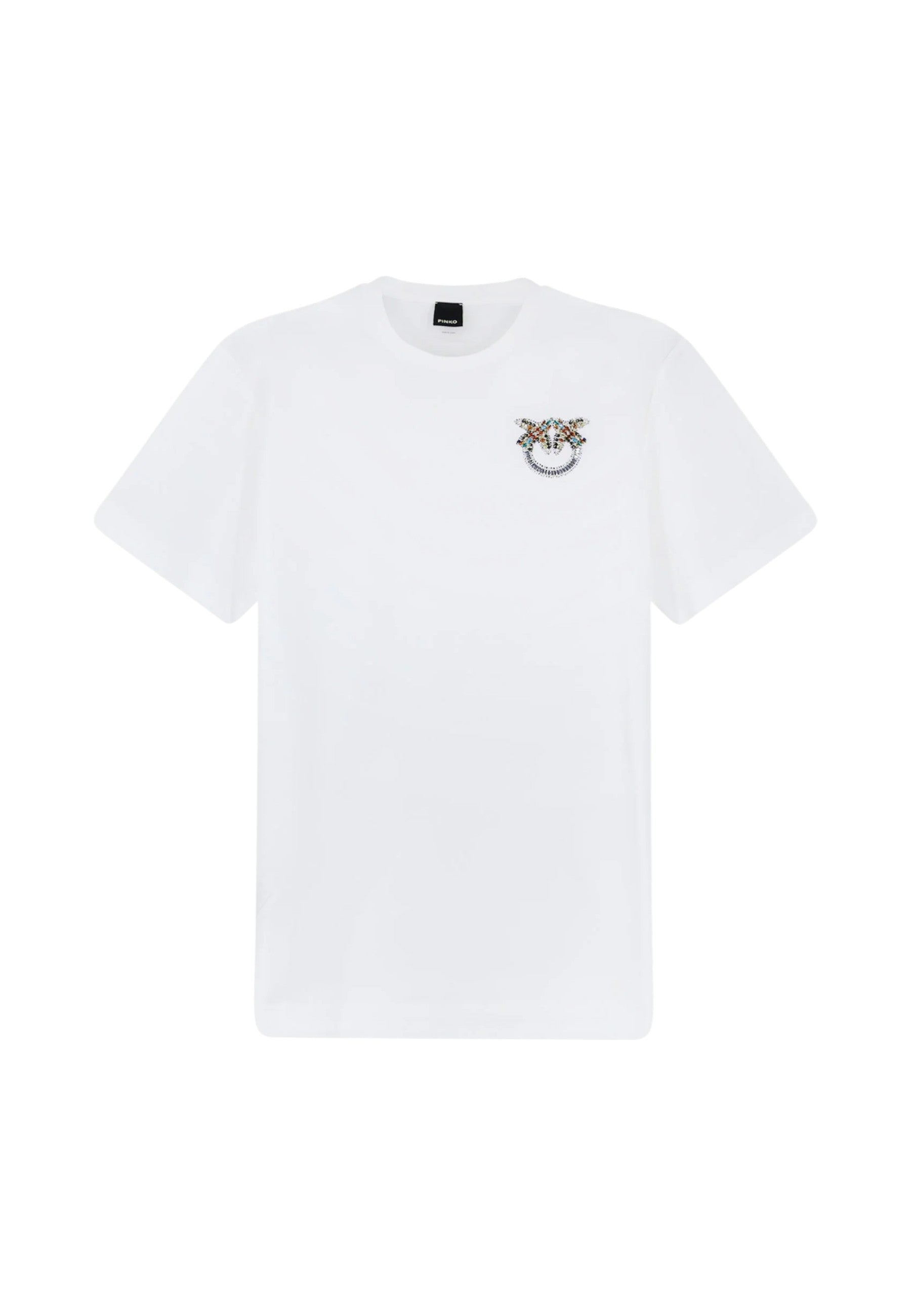 T-Shirt Manica Corta Donna Pinko Con Logo Love Birds Ricamo Strepitoso 105526A33F