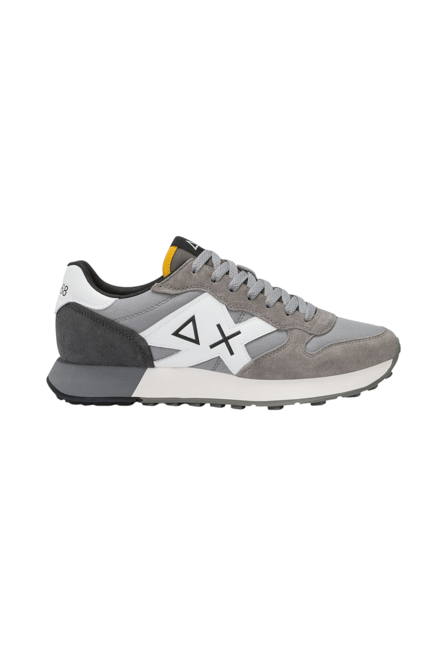 Sneakers Basse Uomo Sun68 Stile Running, Nylon E Suede, Maxi Logo Ricamato, Dettagli A Contrasto Jaki 2.0 Solid Z46121