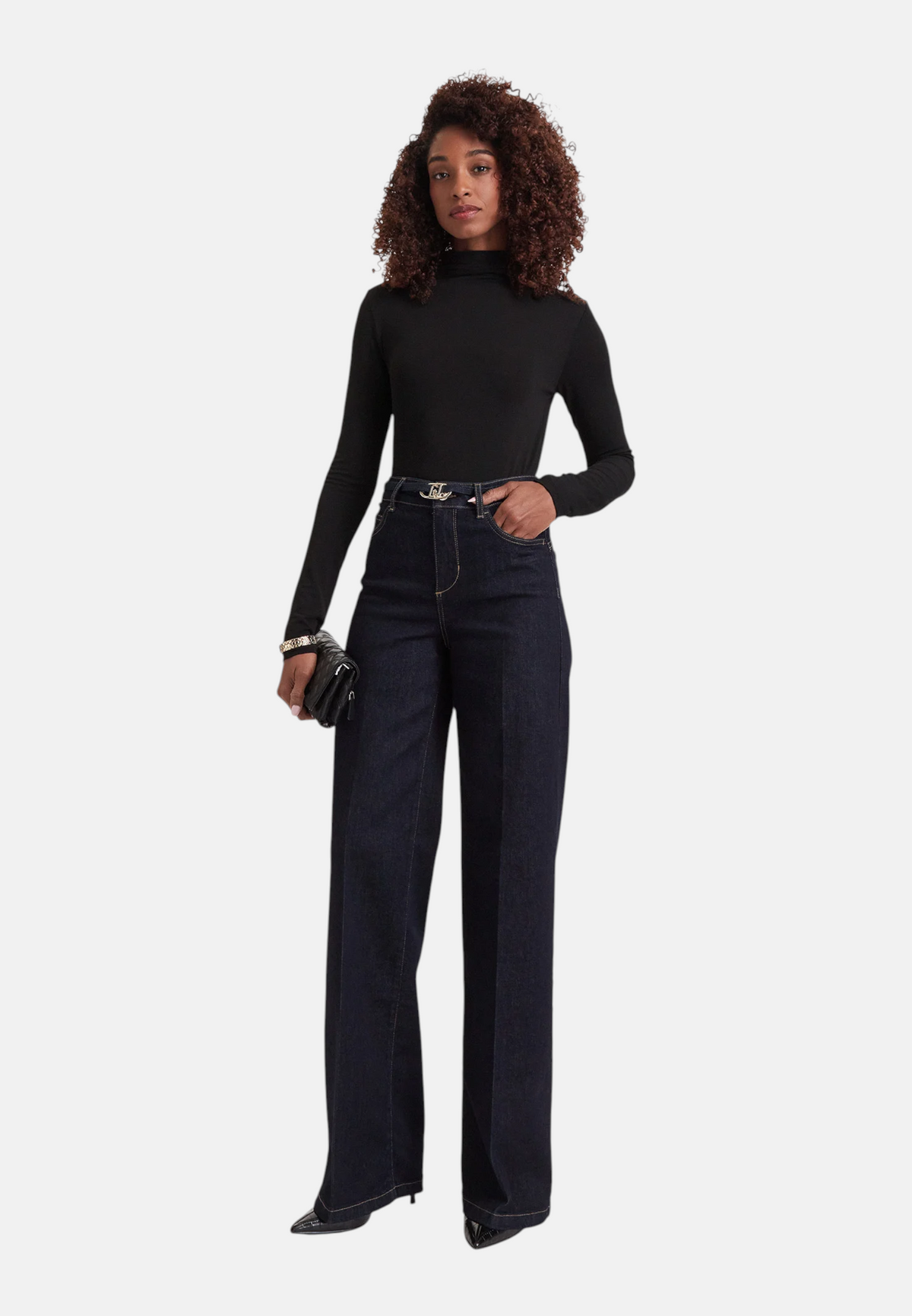 Jeans Wide Leg Donna Liu Jo Bottom Up A Vita Alta Good Flare UF6088D0264