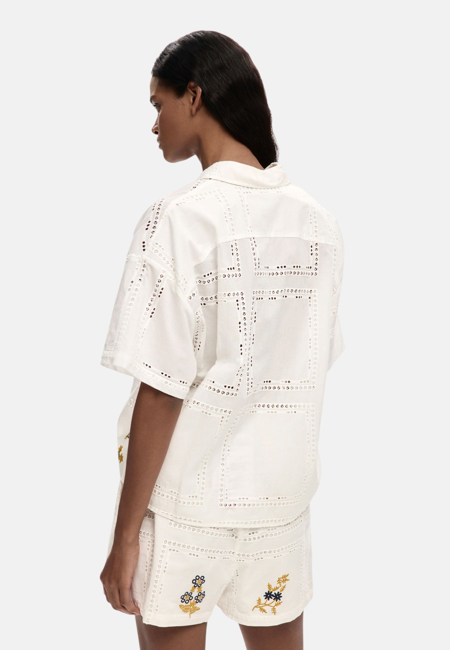 Camicia Manica Corta Donna Desigual Regular Fit Traforata Martin 26SWCW30