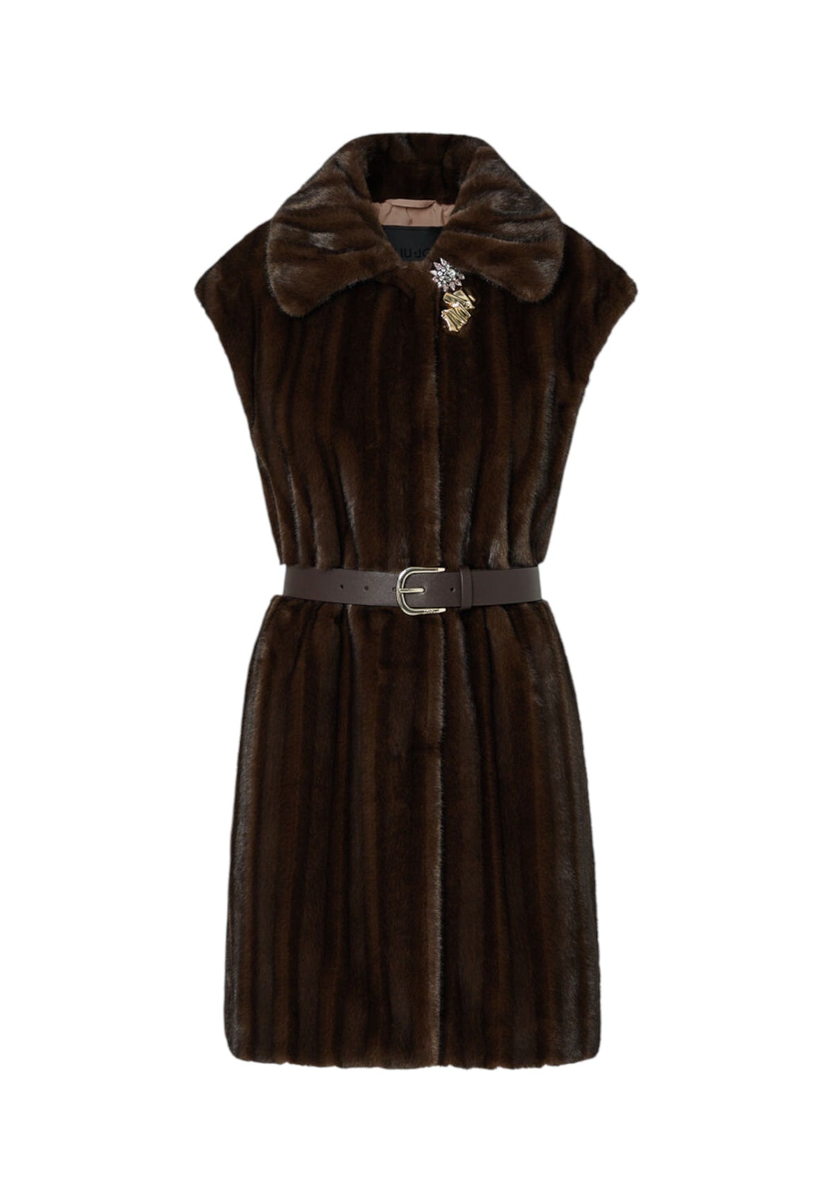 Gilet  Donna Liu Jo Lungo In Ecopelliccia Con Cintura  CF6017ES046
