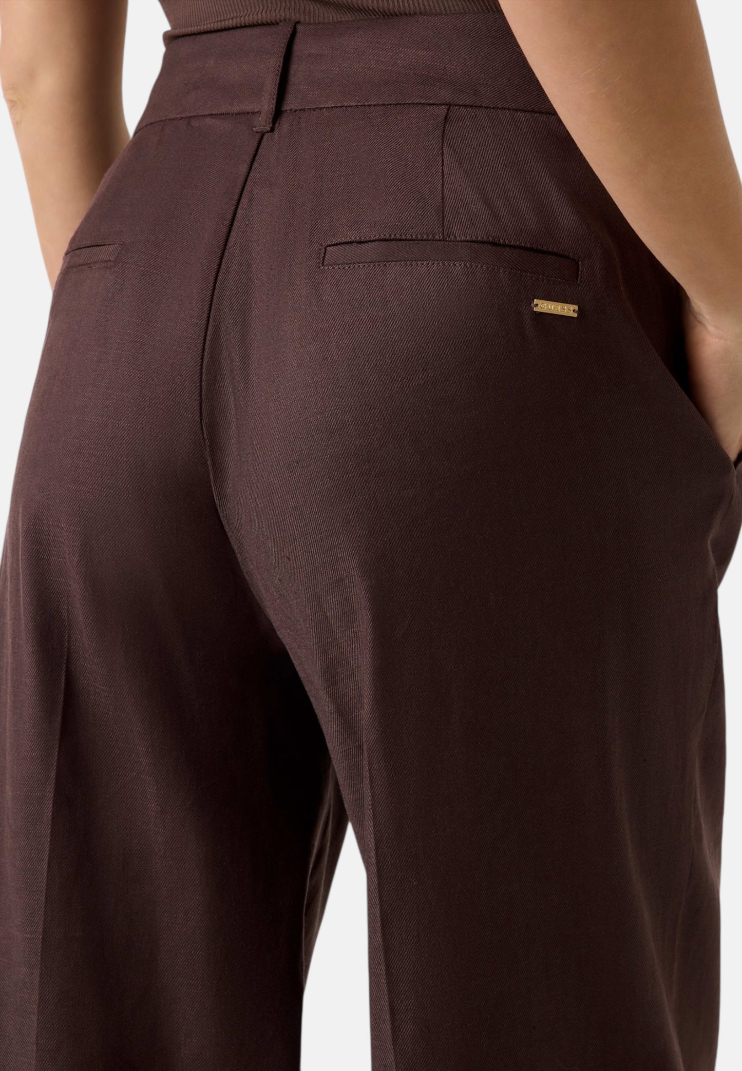 Pantaloni Straight Leg Donna Guess Linen Carla Perfect W6GB43W2840