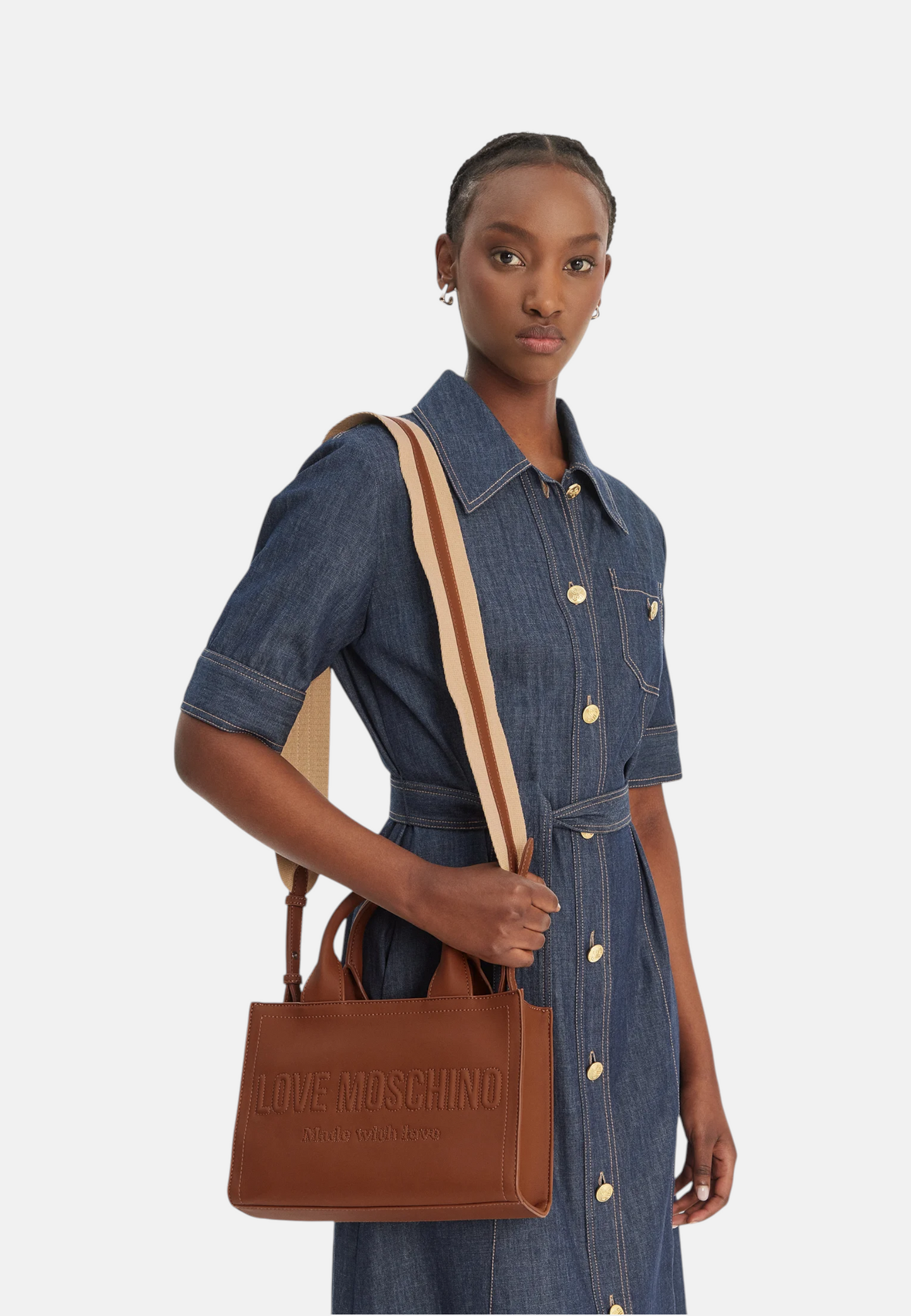 Borsa A Mano Donna Love Moschino Mini Con Logo In Rilievo E Tracolla Removibile  JC4044PP1PLE0