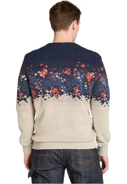 Maglione A Girocollo Uomo Timberland  Fairisle Sweater Silver Blue TB0A6H2K