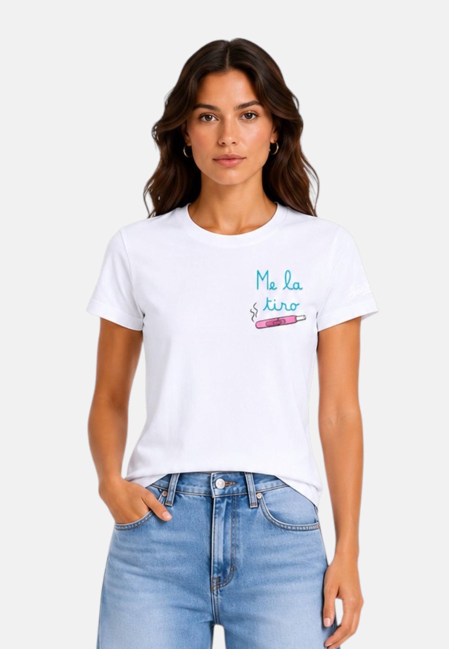 T-Shirt Manica Corta Donna Mc2 Saint Barth Me La Tiro Emb Emilie EMI0001