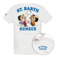 T-Shirt Manica Corta Uomo Mc2 Saint Barth Stampa/Ricamo Fronte E Retro Peanuts Bomber Portland PRL0002