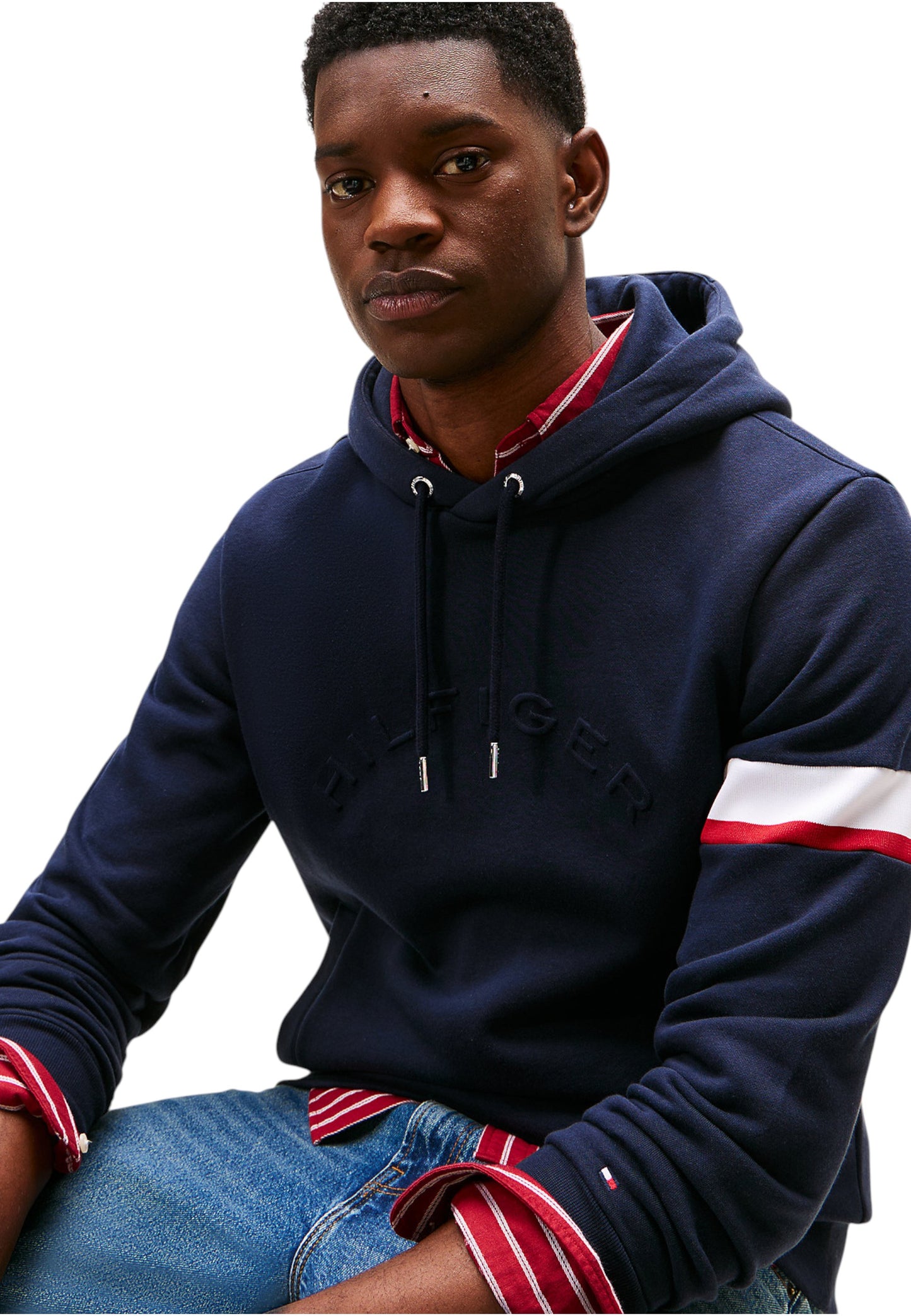 Felpa Con Cappuccio Uomo Tommy Hilfiger  Rwb Insert MW0MW40479