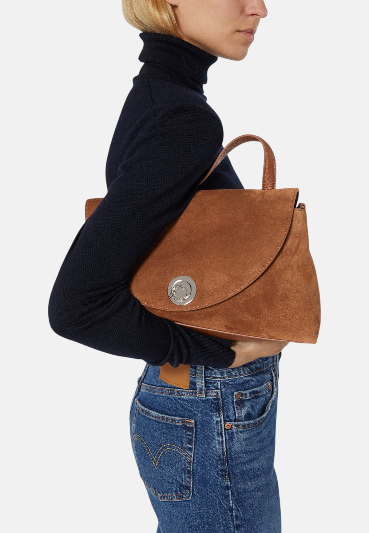 Borsa A Mano Donna Coccinelle In camoscio, Pelle con grana, Bimateriale Nikla Suede Bimaterial E1TOC180101