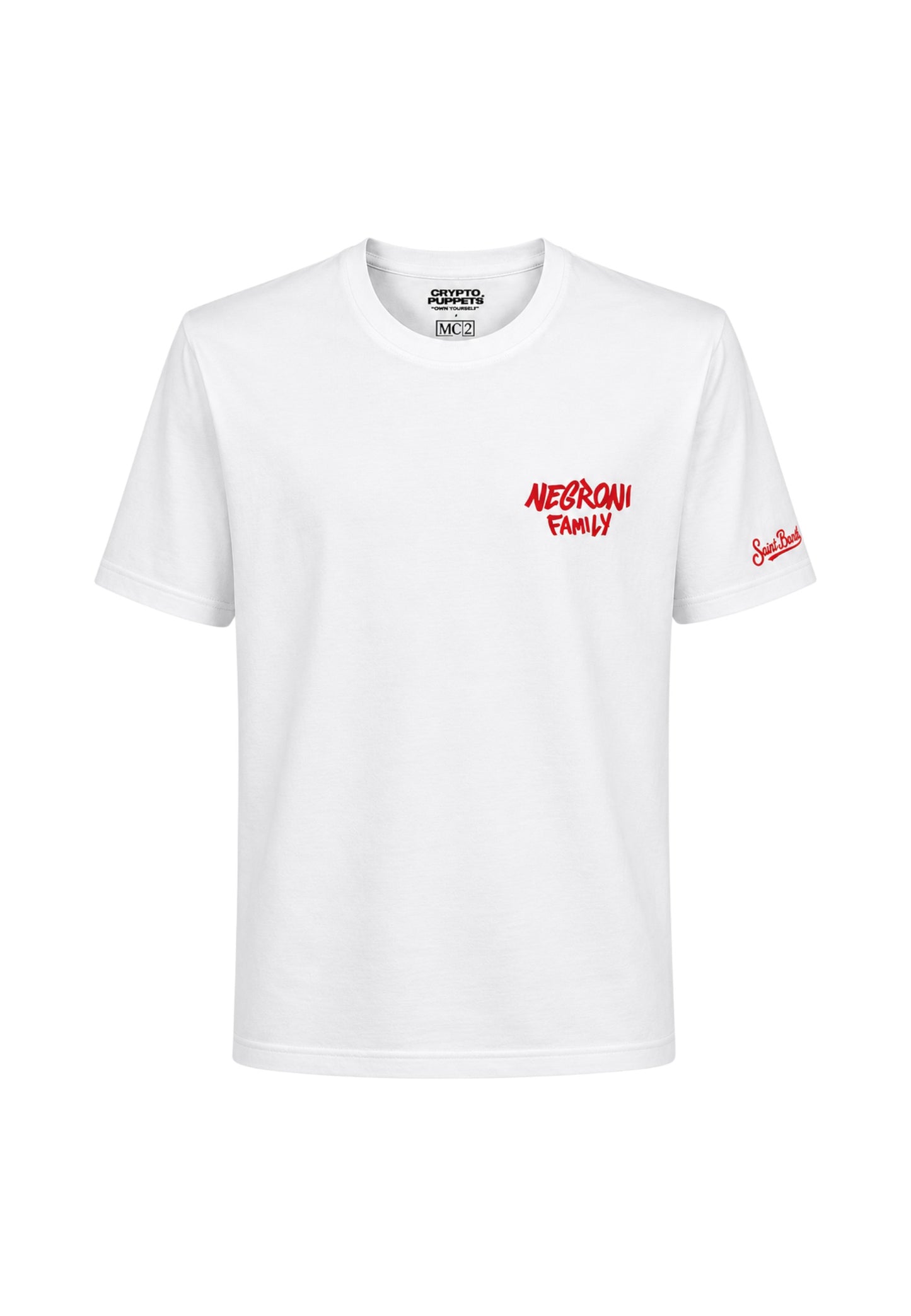 T-Shirt Manica Corta Uomo Mc2 Saint Barth Stampa/Ricamo Fronte E Retro Cpt Negroni Portland PRL0002
