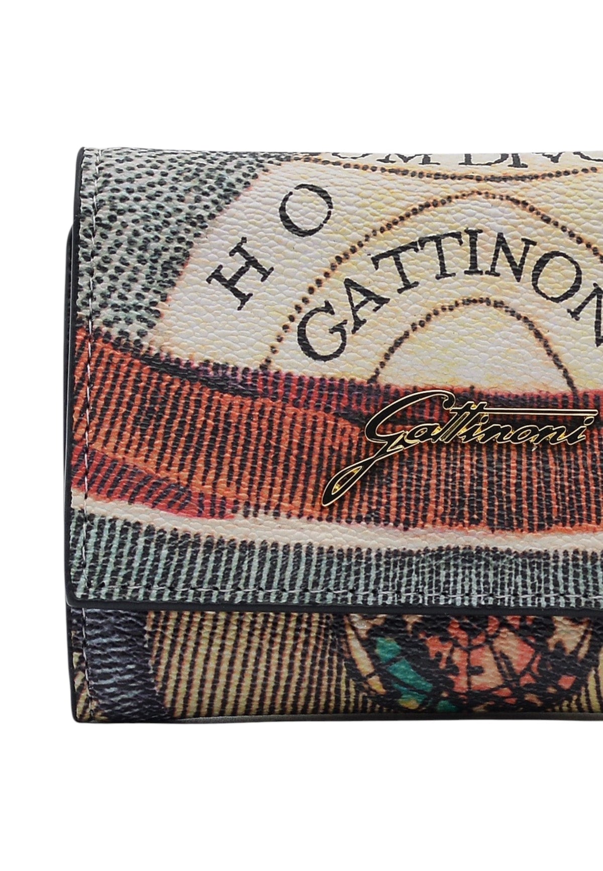 Portafoglio Con Patta Donna Gattinoni Fantasia Planetarium, Materiale Planetarium con dettagli in pelle, Formato compatto, Tasca aggiuntiva Planetarium BIGPL8087WPQ