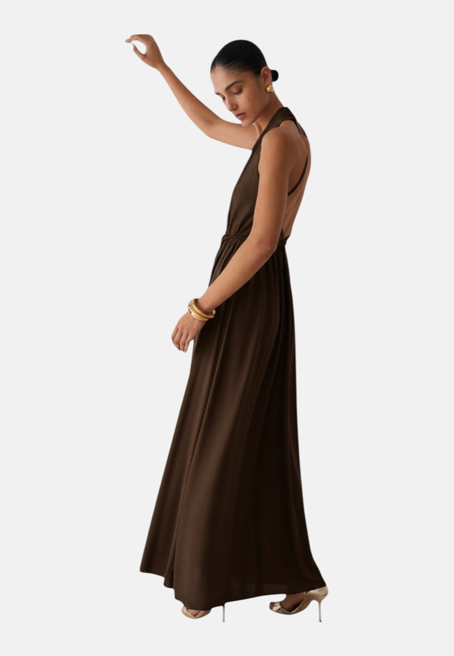 Vestito Lungo Donna Liu Jo In Lurex Con Spacco Eco Line CA6257JS006