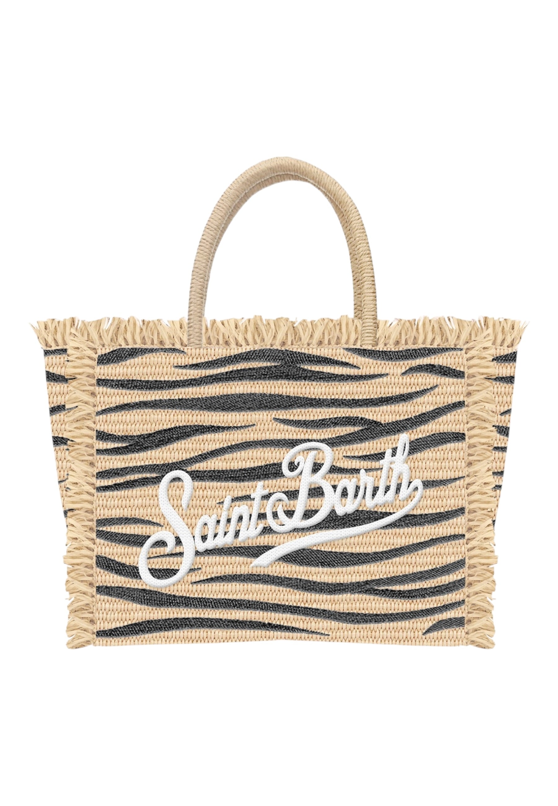 Borsa A Mano Donna Mc2 Saint Barth Zebra Vanity Mini Straw N VAMI009