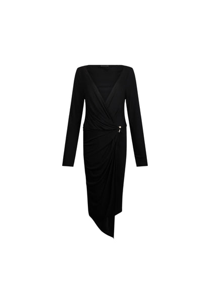 Vestito Midi Donna Liu Jo Drappeggiato Con Dettaglio Gioiello Con Perla  CF5365J4958