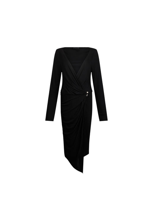 Vestito Midi Donna Liu Jo Drappeggiato Con Dettaglio Gioiello Con Perla  CF5365J4958