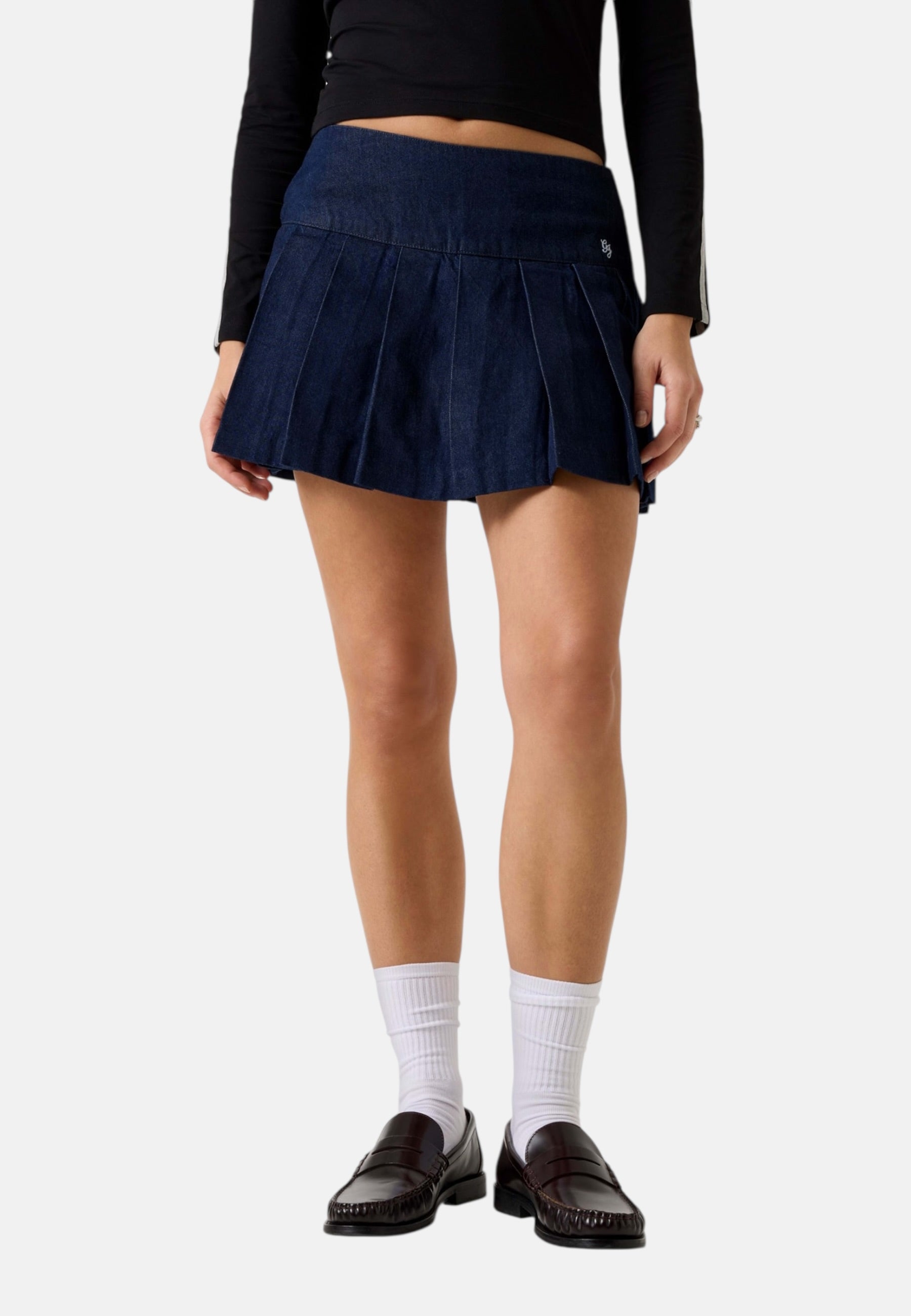 Gonna Corta Donna Guess In Denim Gj Pleated Skirt W6RD38D6551
