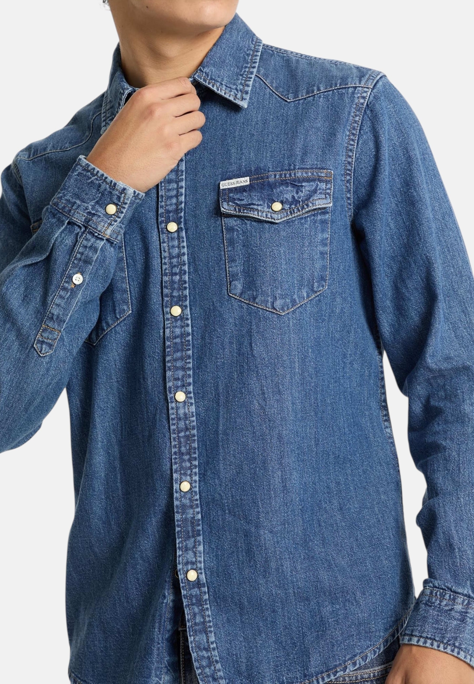 Camicia Manica lunga Uomo Guess  Gj Slim Denim M4YH55D5EI1