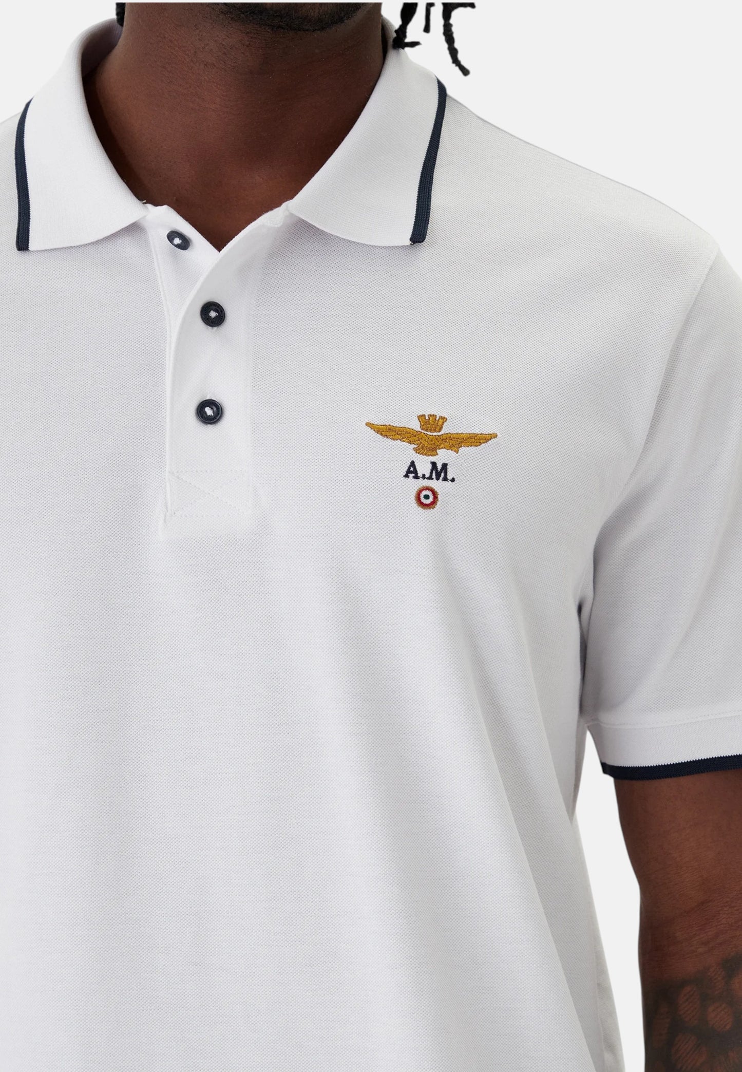 Polo Manica Corta Uomo Aeronautica Militare In Pique' Di Cotone Con Logo  261PO1308UP00082