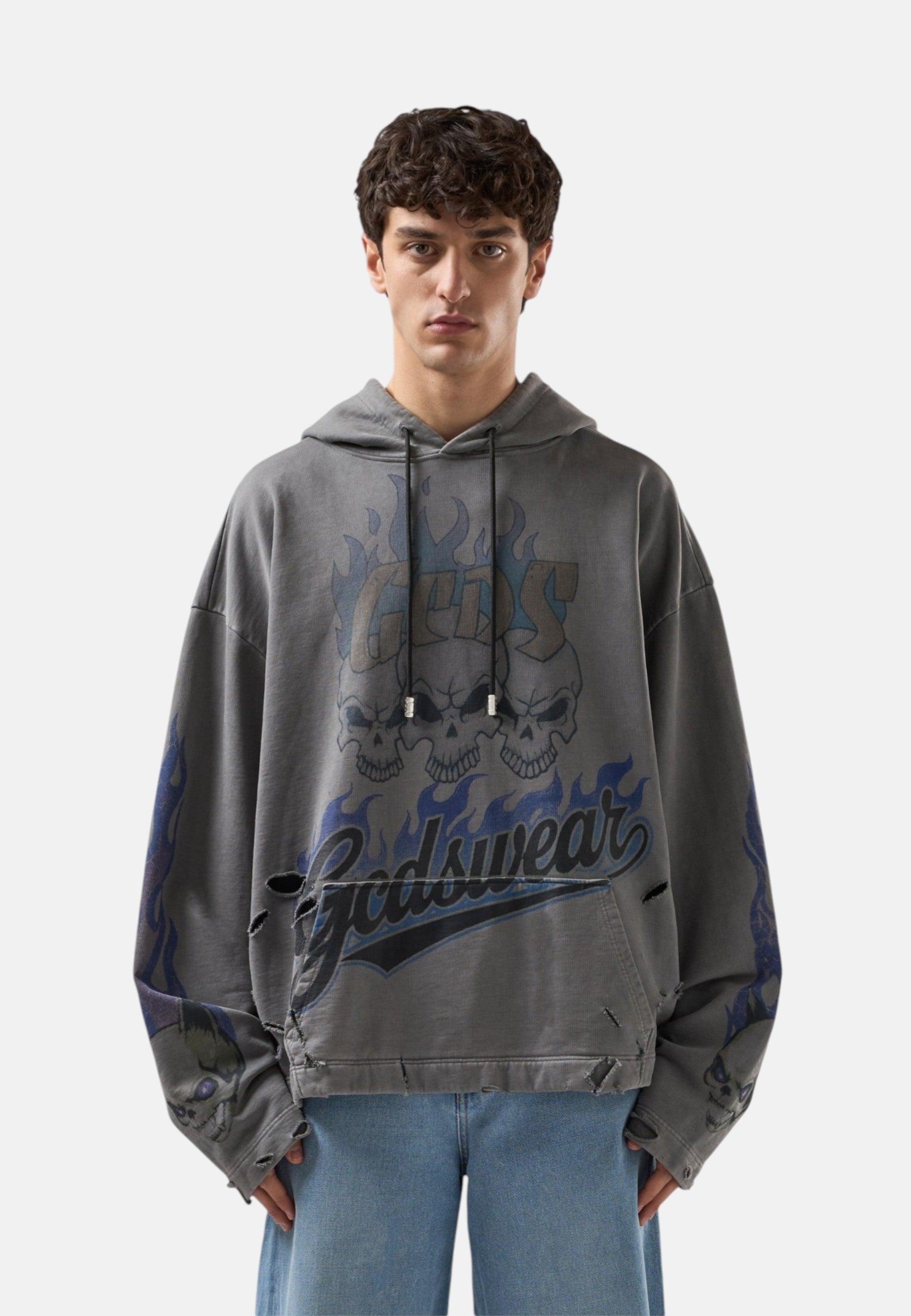 Felpa Con Cappuccio Uomo Gcds   C1MWQE129F034