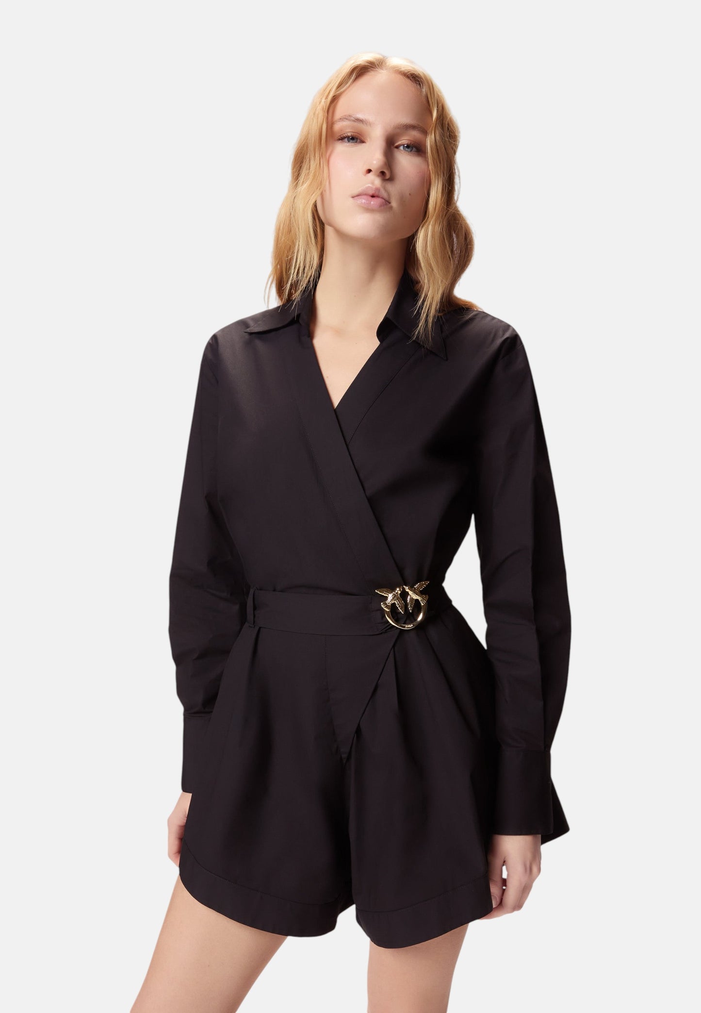 Tuta Jumpsuit Manica lunga Donna Pinko Con Pantaloncini Comfort Popeline Shyla 106604A35Q