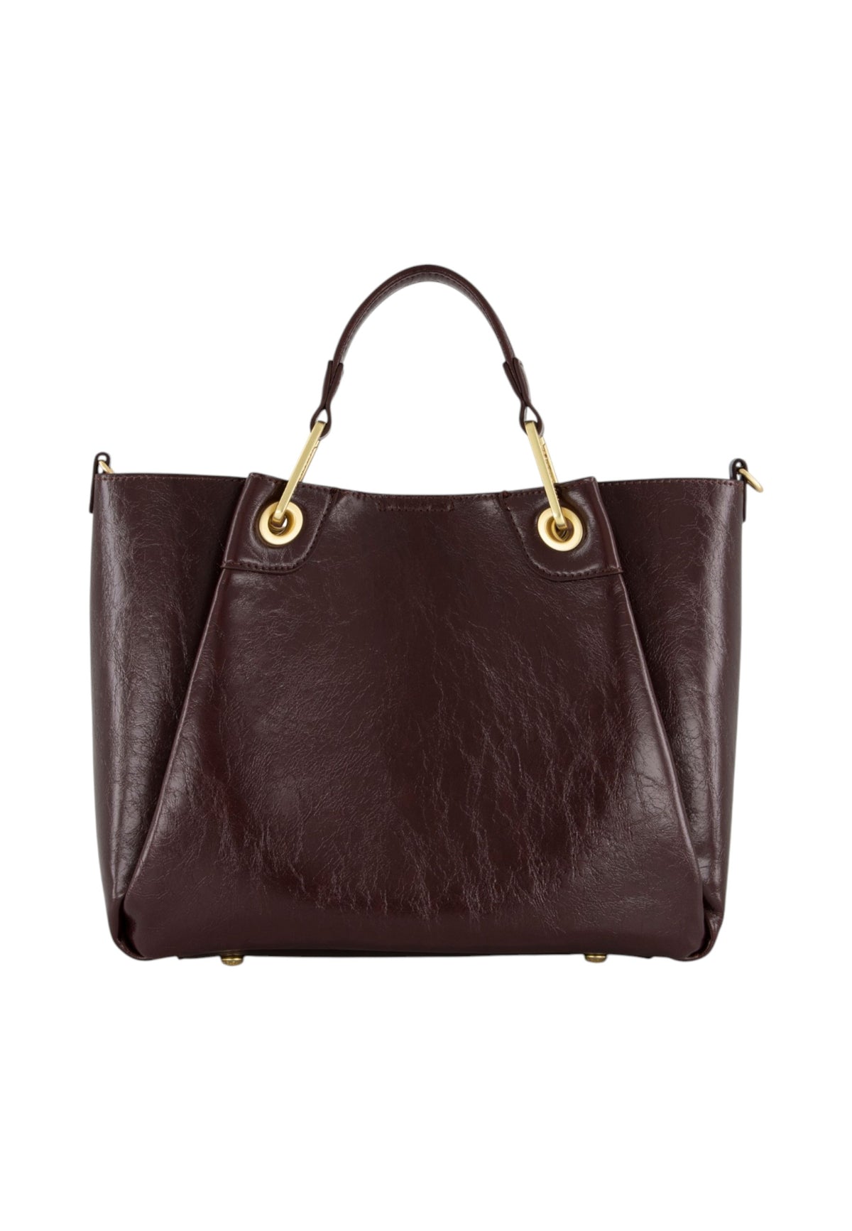 Borsa A Mano Donna Braccialini A Bauletto, Doppio con tracolla removibile e regolabile, Chiusura con clip, Con pochette interna removibile, Finitura lucida effetto spiegazzato, Dimensioni: 31 x 13 x 23 Cm Amy B19191YY