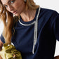 T-Shirt Manica Corta Donna Liu Jo Oversize Con Catena Strass Eco Line CA6167JS088