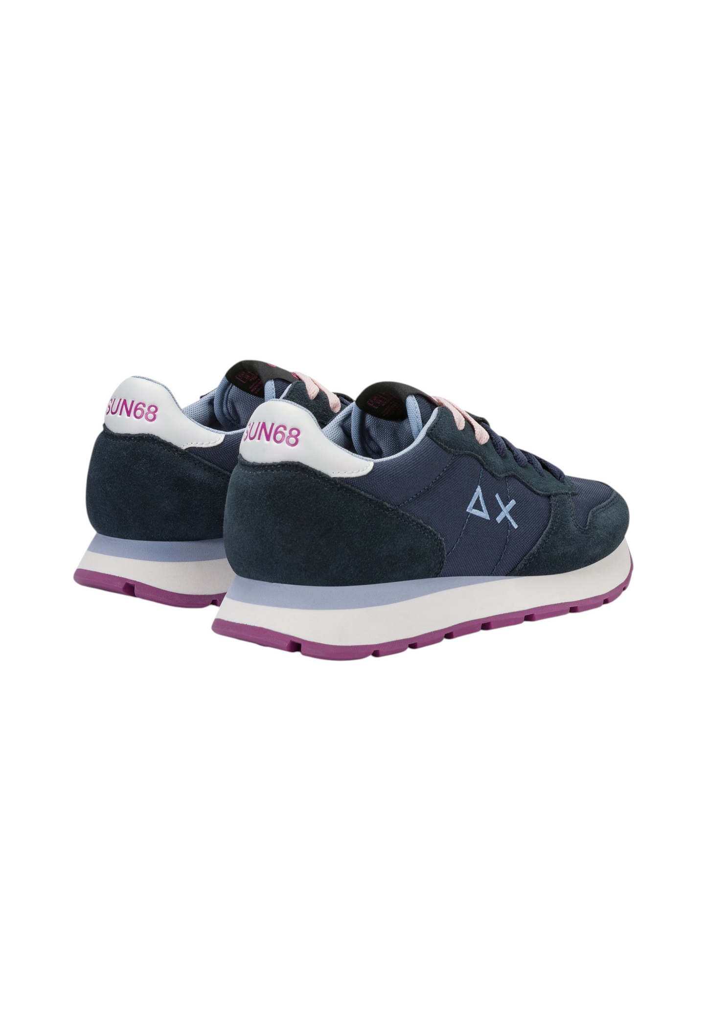 Sneakers Basse Donna Sun68 Stile Running, Nylon E Suede, Logo Ricamato Ally Solid Z46201