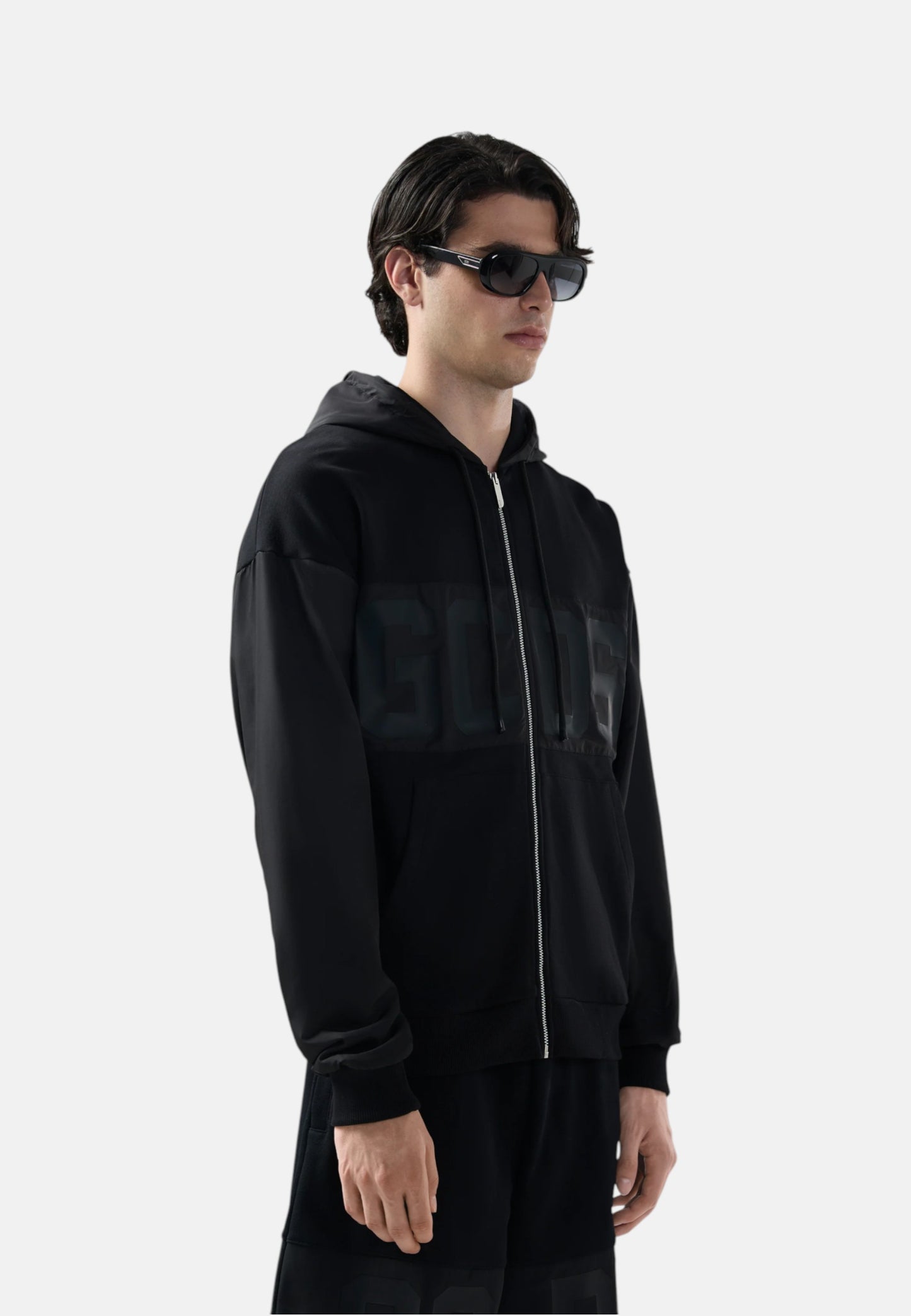 Felpa Con Zip Uomo Gcds  Band Logo Tonal Z0MLQE143F004