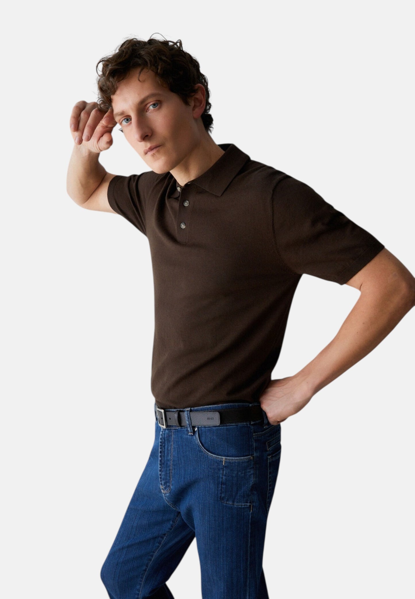 Polo Manica Corta Uomo Liu Jo In Maglia Cotone E Seta  QA6071MA19R