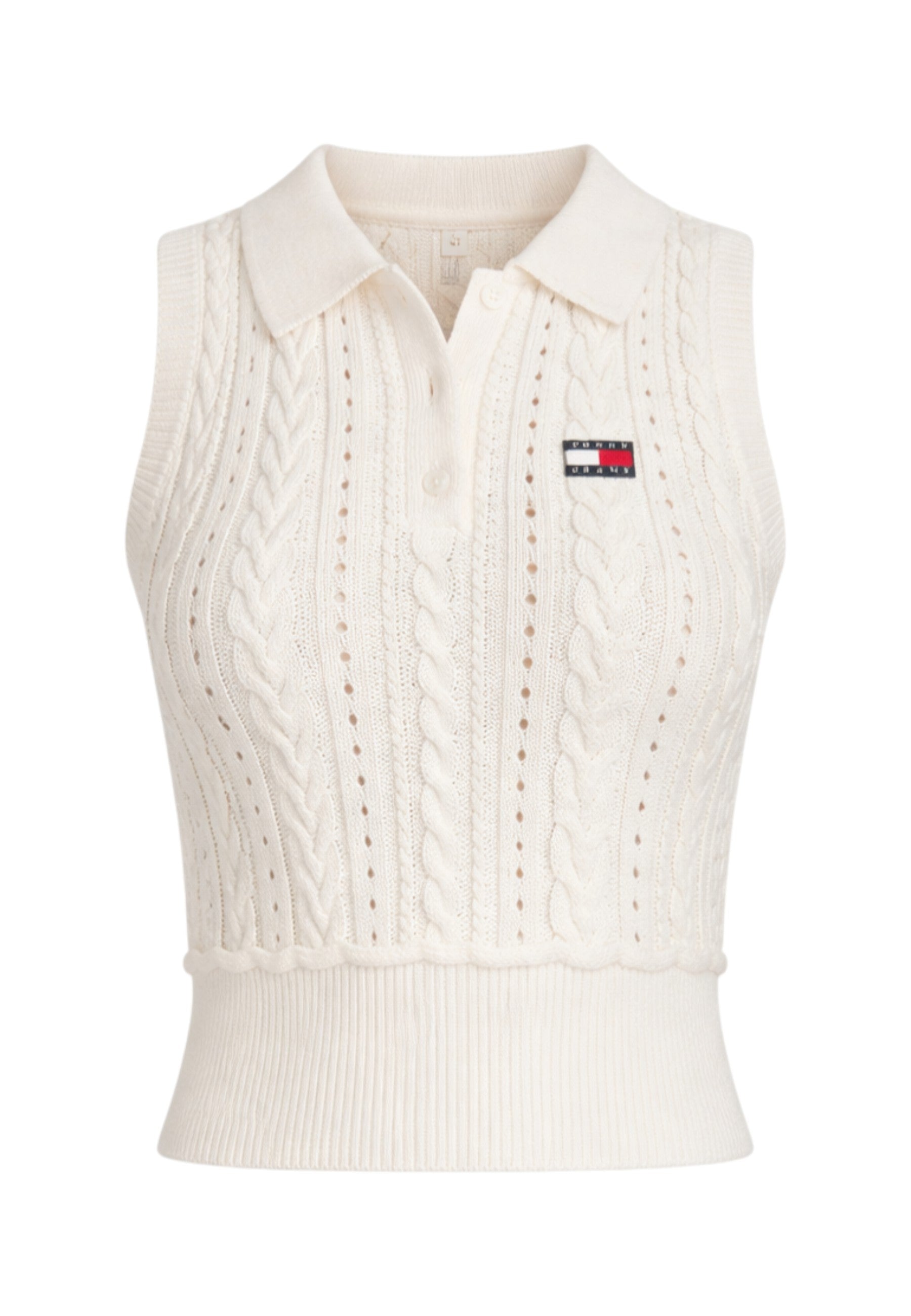 Maglione A Girocollo Donna Tommy Jeans  Tjw Gmd Cable Polo DW0DW22318
