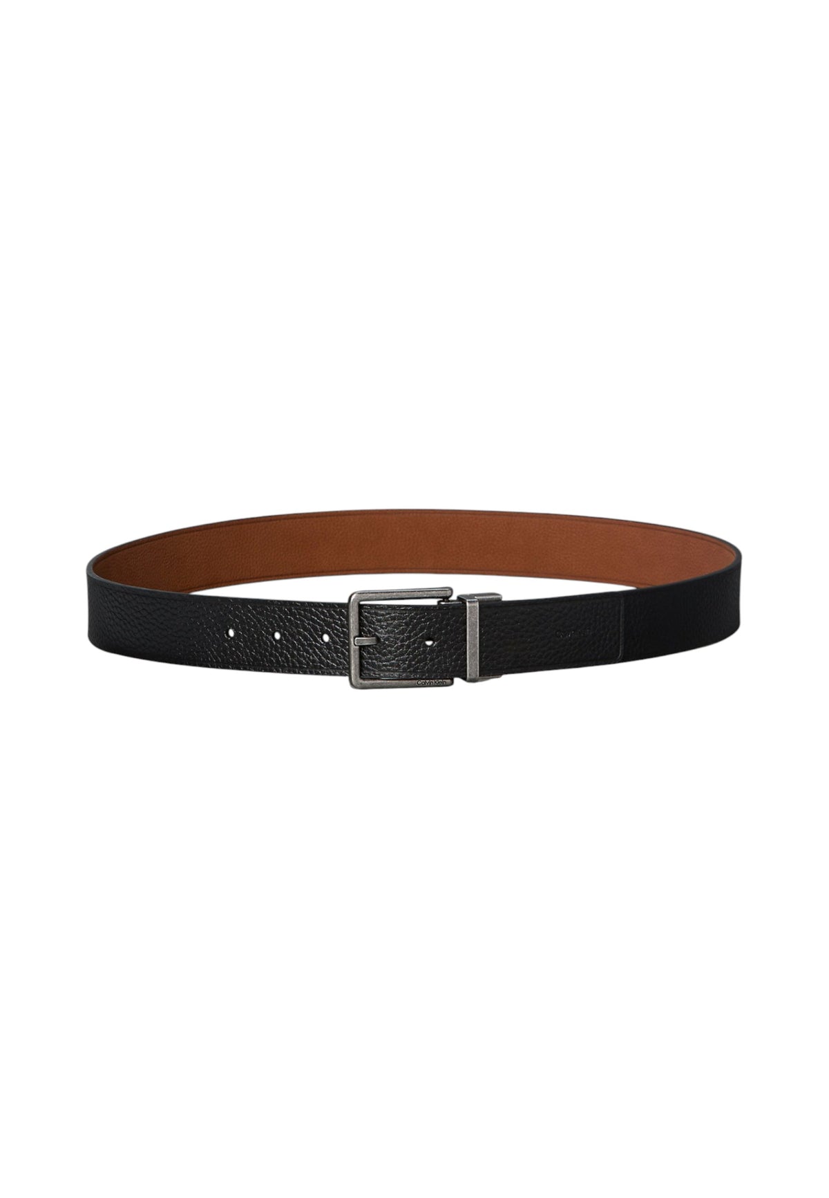 Cintura  Uomo Calvin klein Reversibile, Regolabile, Altezza 3,5 Cm, Fibbia Rettangolare, Pelle Martellata  LV04D7137G