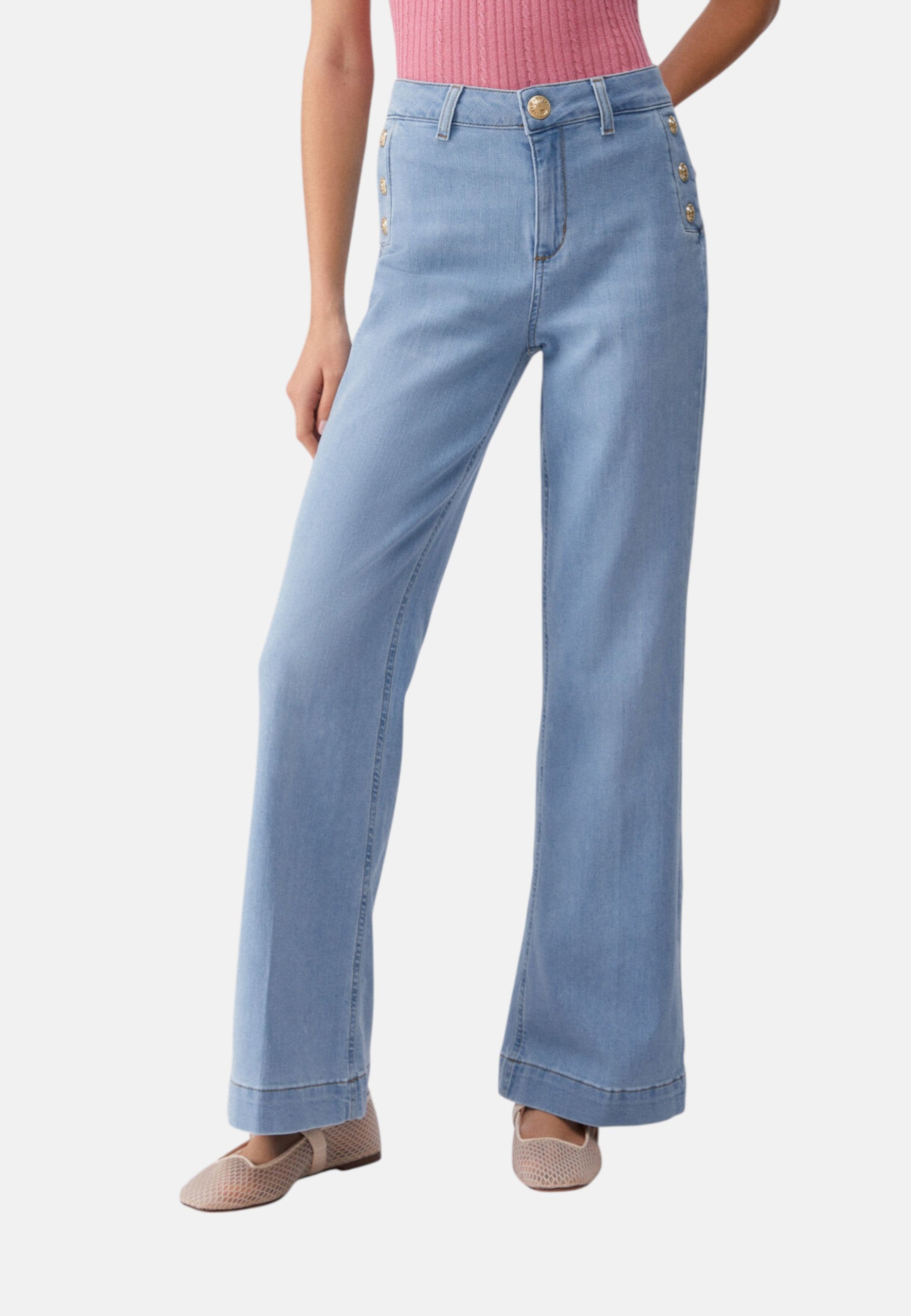 Jeans Flare Fit Donna Liu Jo Vita Alta Flare Button UA6162D0275