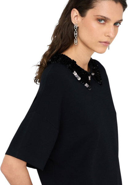Maglia A Girocollo Donna Liu Jo Con Paillettes  CF5038MS55N