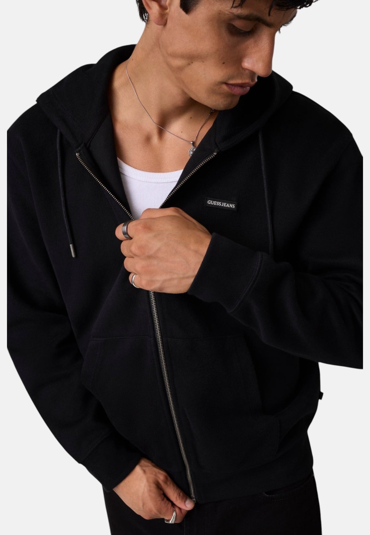Felpa Con Zip Uomo Guess Vestibilit� regular, Costina, French rib Gj M6BQ05K5406