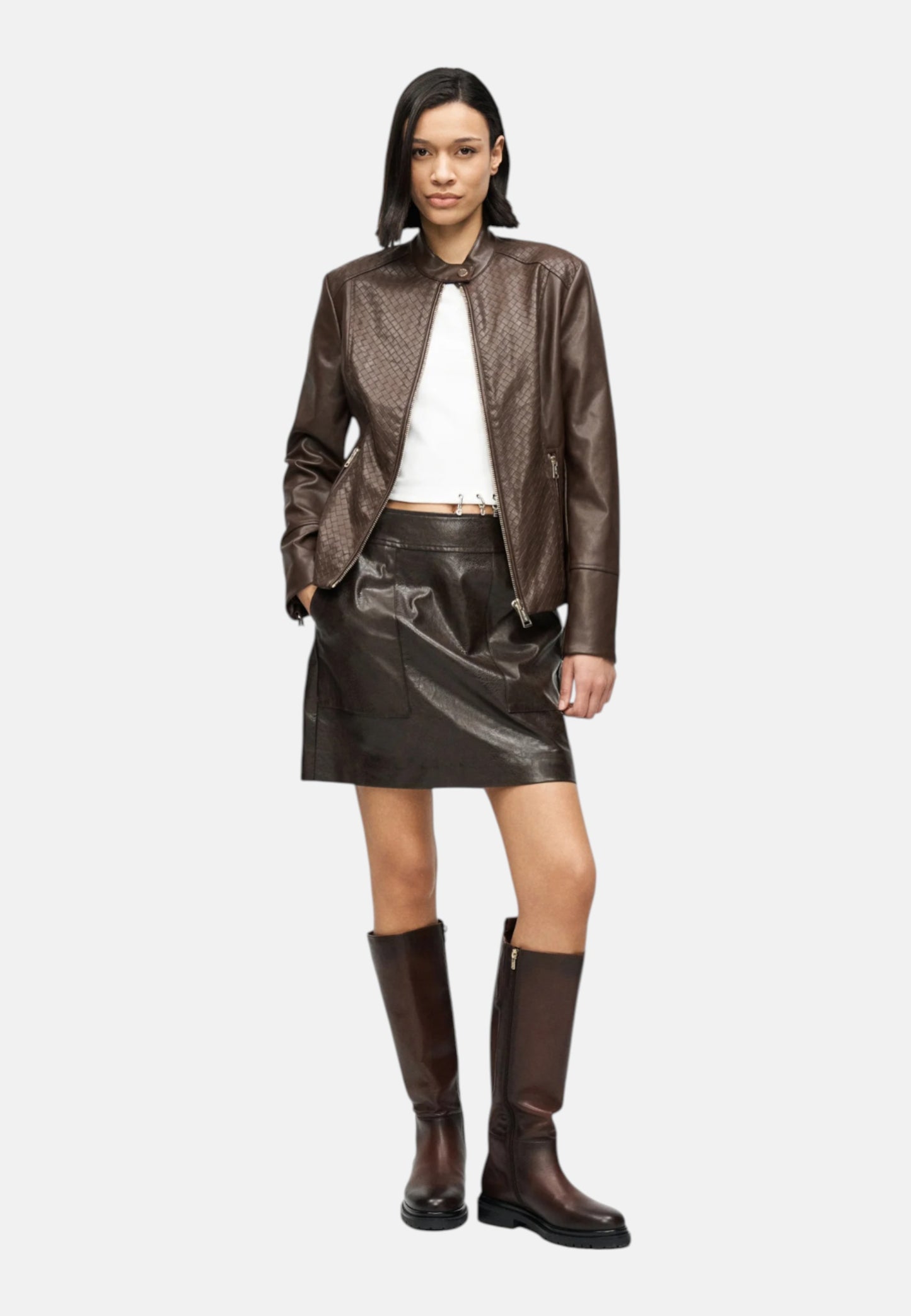 Giacca In Pelle Sintetica Donna Guess  Claudine Biker W6RL52WL850
