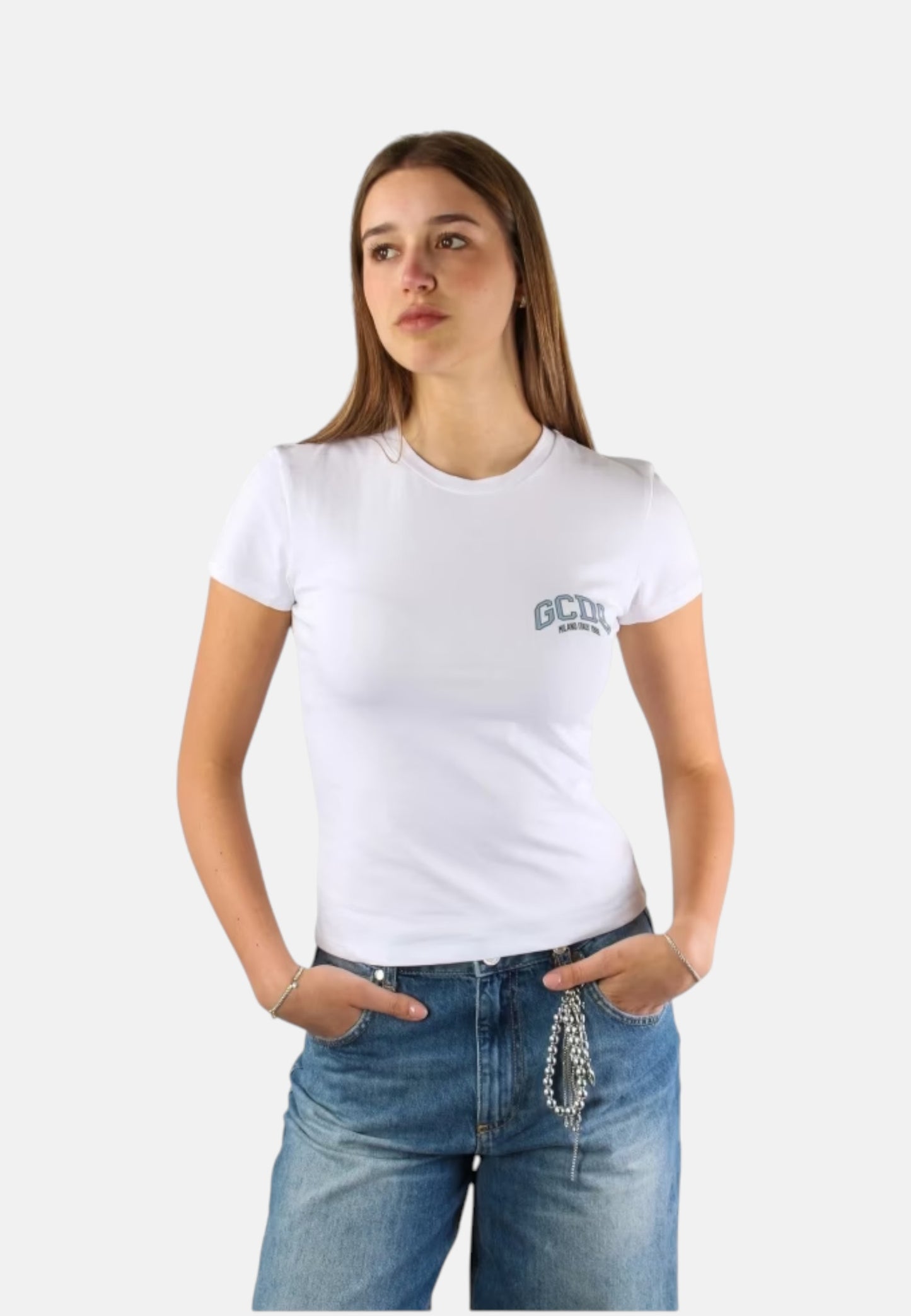 T-Shirt Manica Corta Donna Gcds Slim Fit Logo Lounge C1WEQC048J010