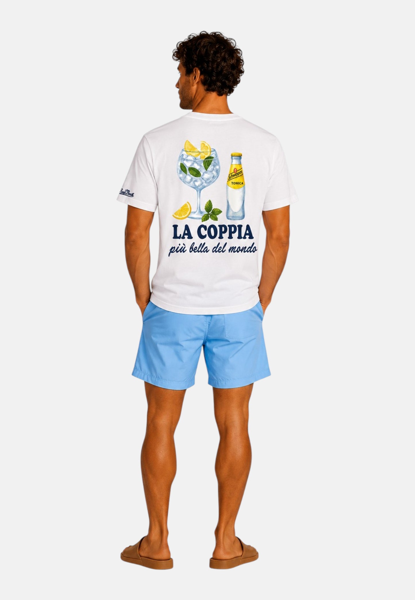 T-Shirt Manica Corta Uomo Mc2 Saint Barth Stampa/Ricamo Fronte E Retro Coppia Schweppes Portland PRL0002