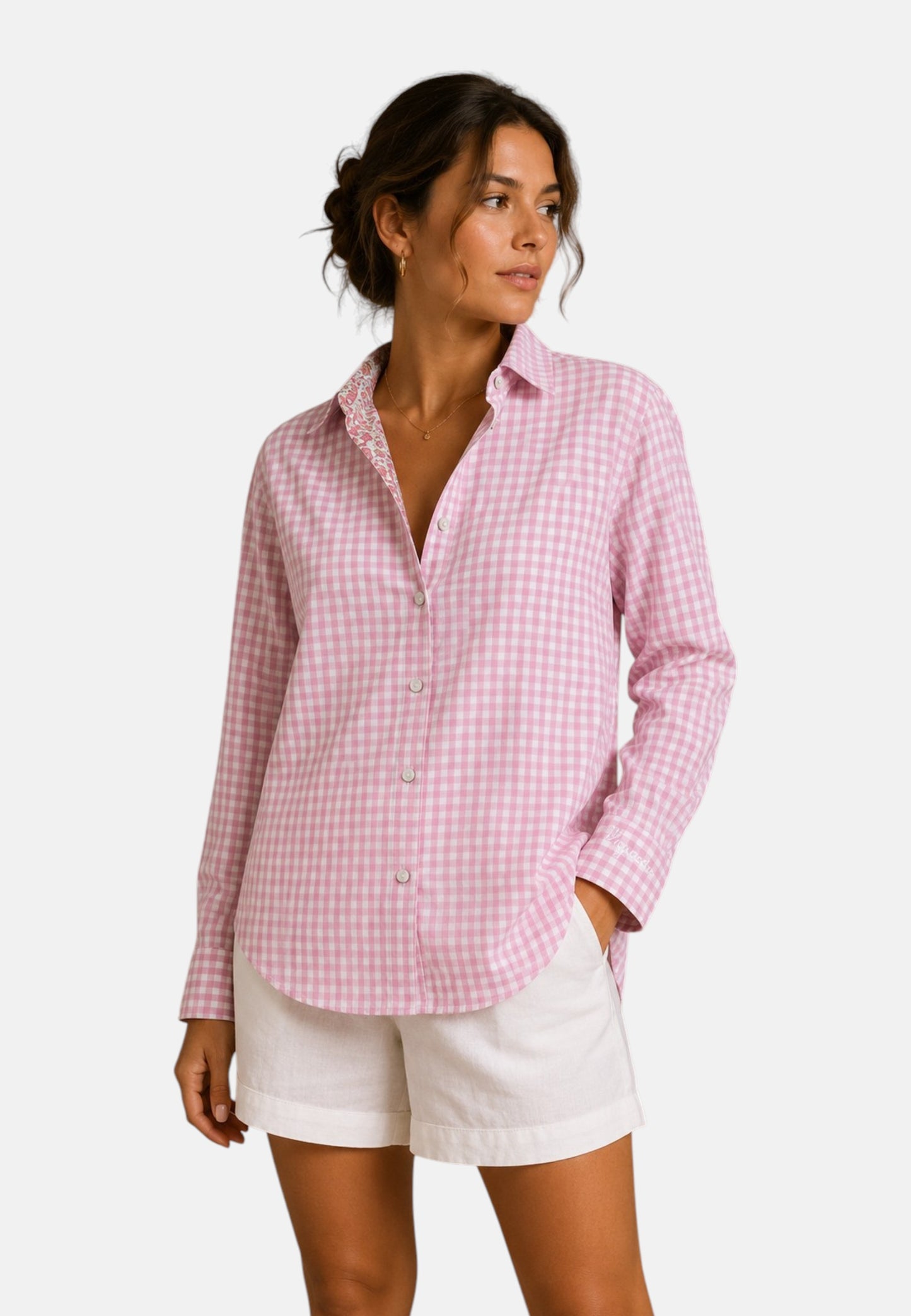 Camicia Manica lunga Donna Mc2 Saint Barth Vichy Viziata Meredith MDH001
