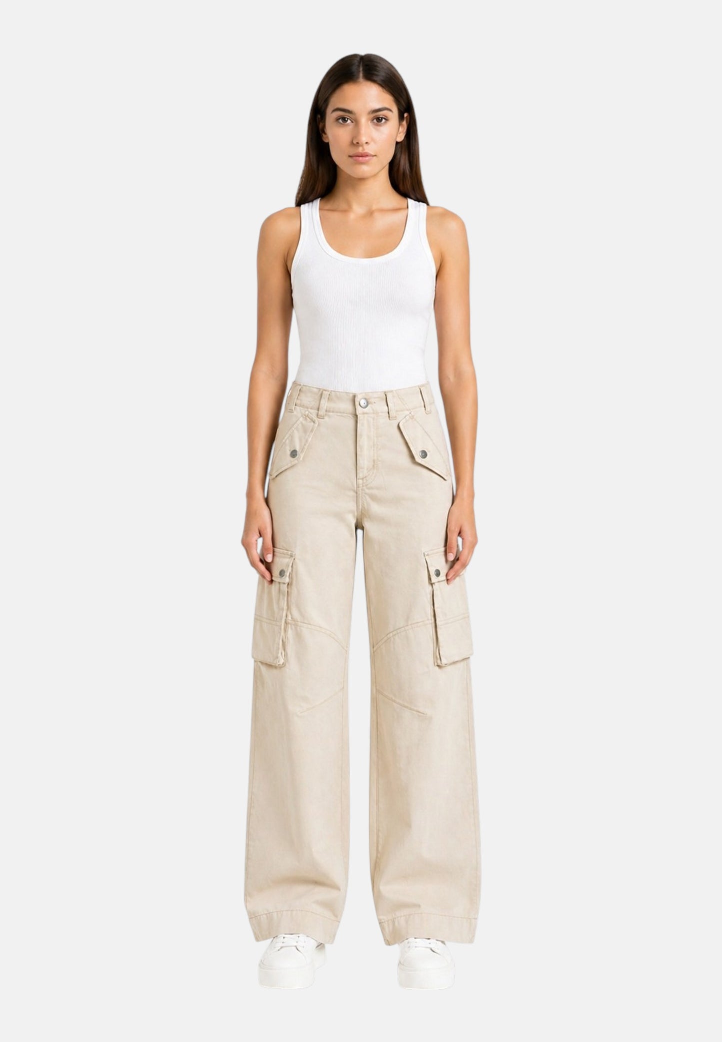Pantaloni Cargo Donna Guess  Baggy W6GB16W1888