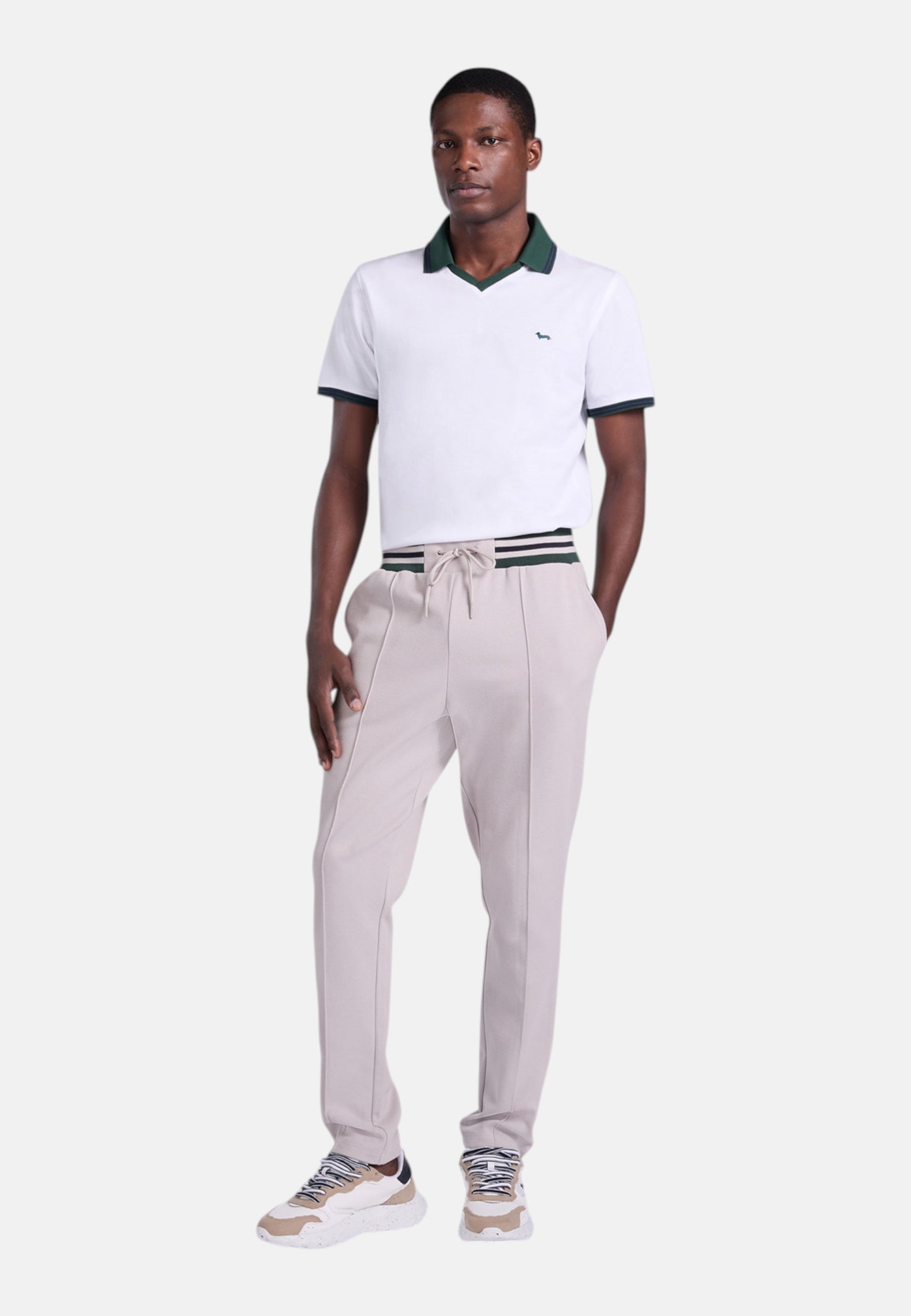 Polo Manica Corta Uomo Harmont & Blaine Collo Derby Con Fascia A Contrasto  LRQ460020004