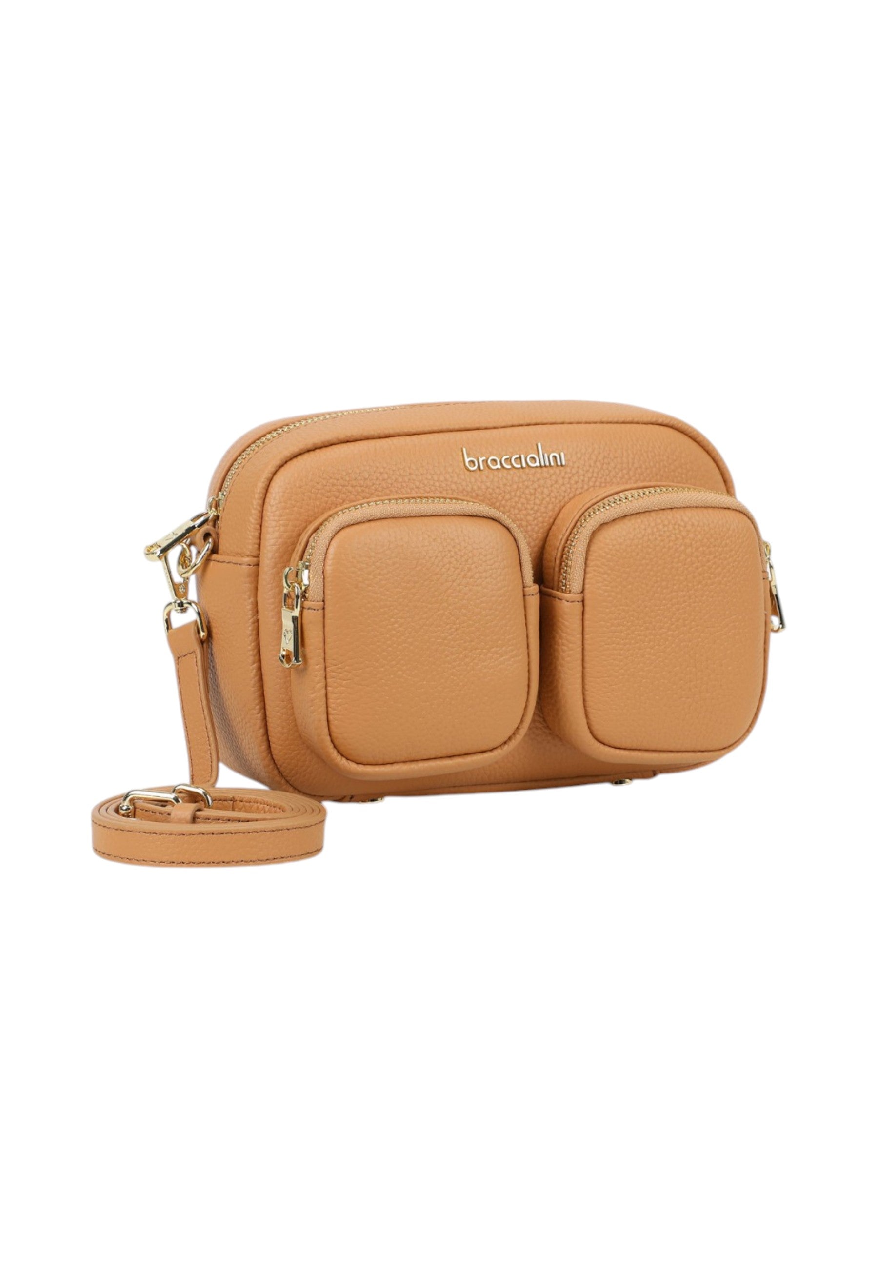 Borsa A Tracolla Donna Braccialini In Pelle Con Doppio Tascino Frontale Dolly B19100PP