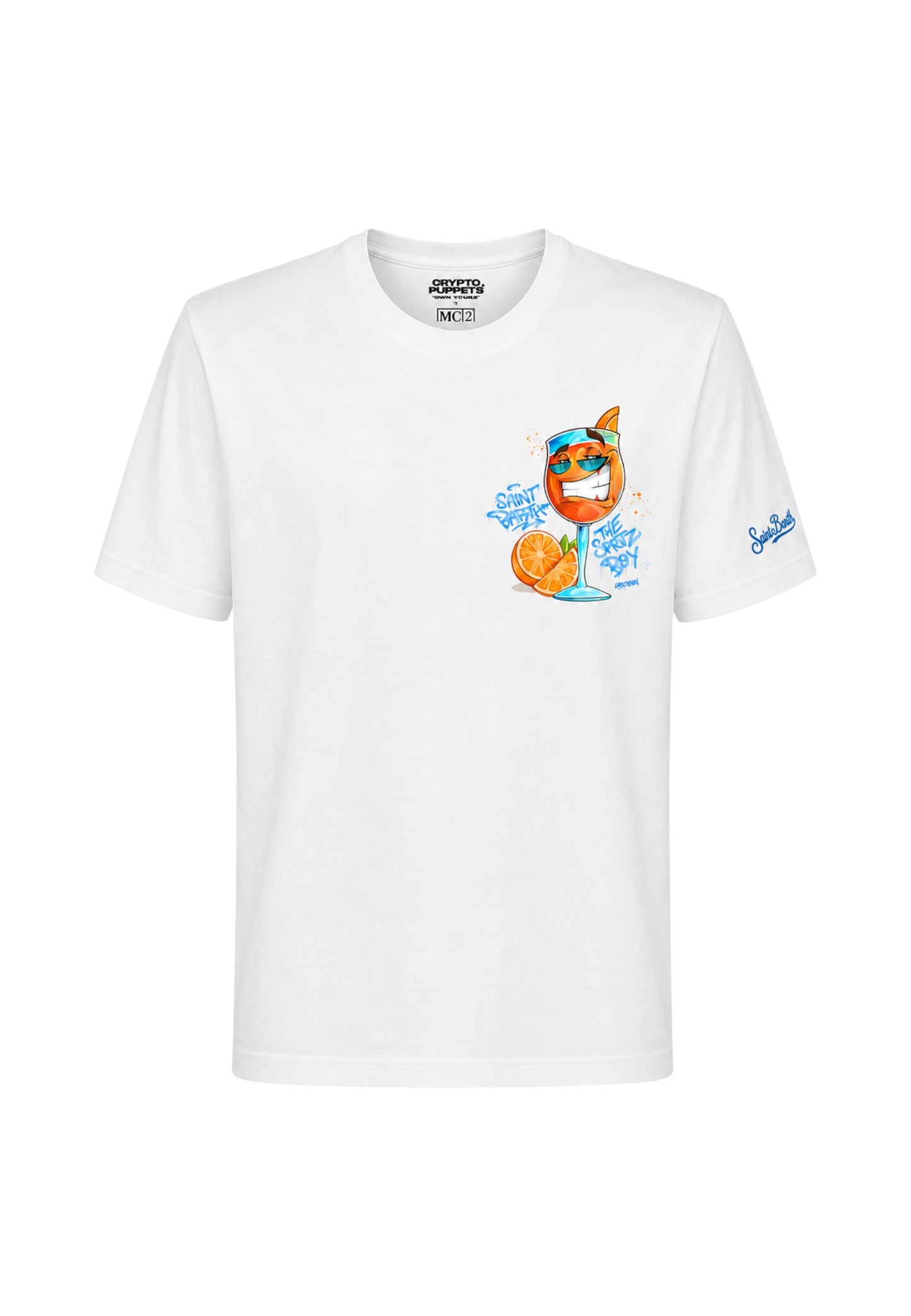 T-Shirt Manica Corta Uomo Mc2 Saint Barth Stampa/Ricamo Fronte E Retro Cpt Spritz Portland PRL0002