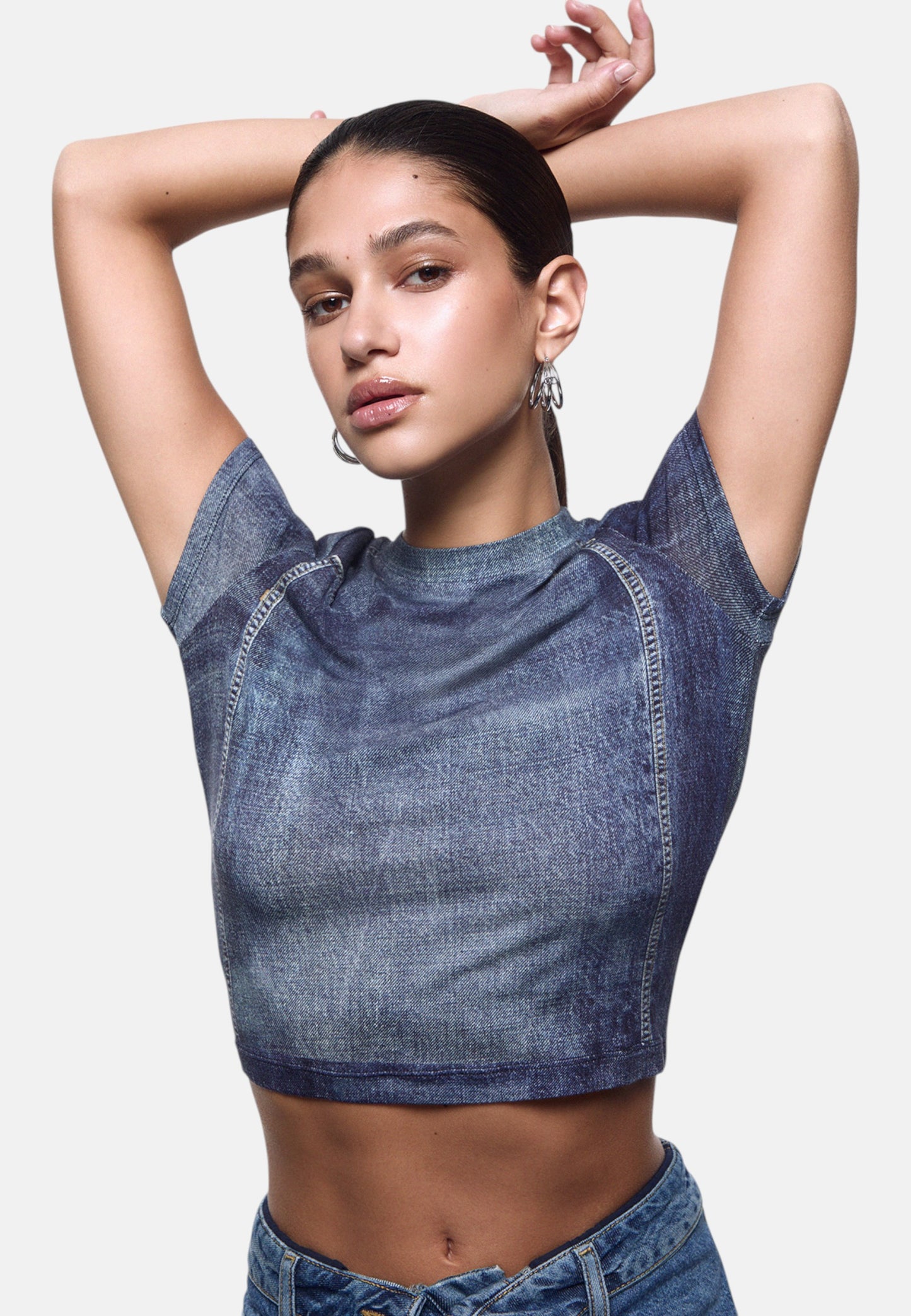 T-Shirt Manica Corta Donna Liu Jo Effetto Denim Liu Jo feat ELODIE UA6502J1624