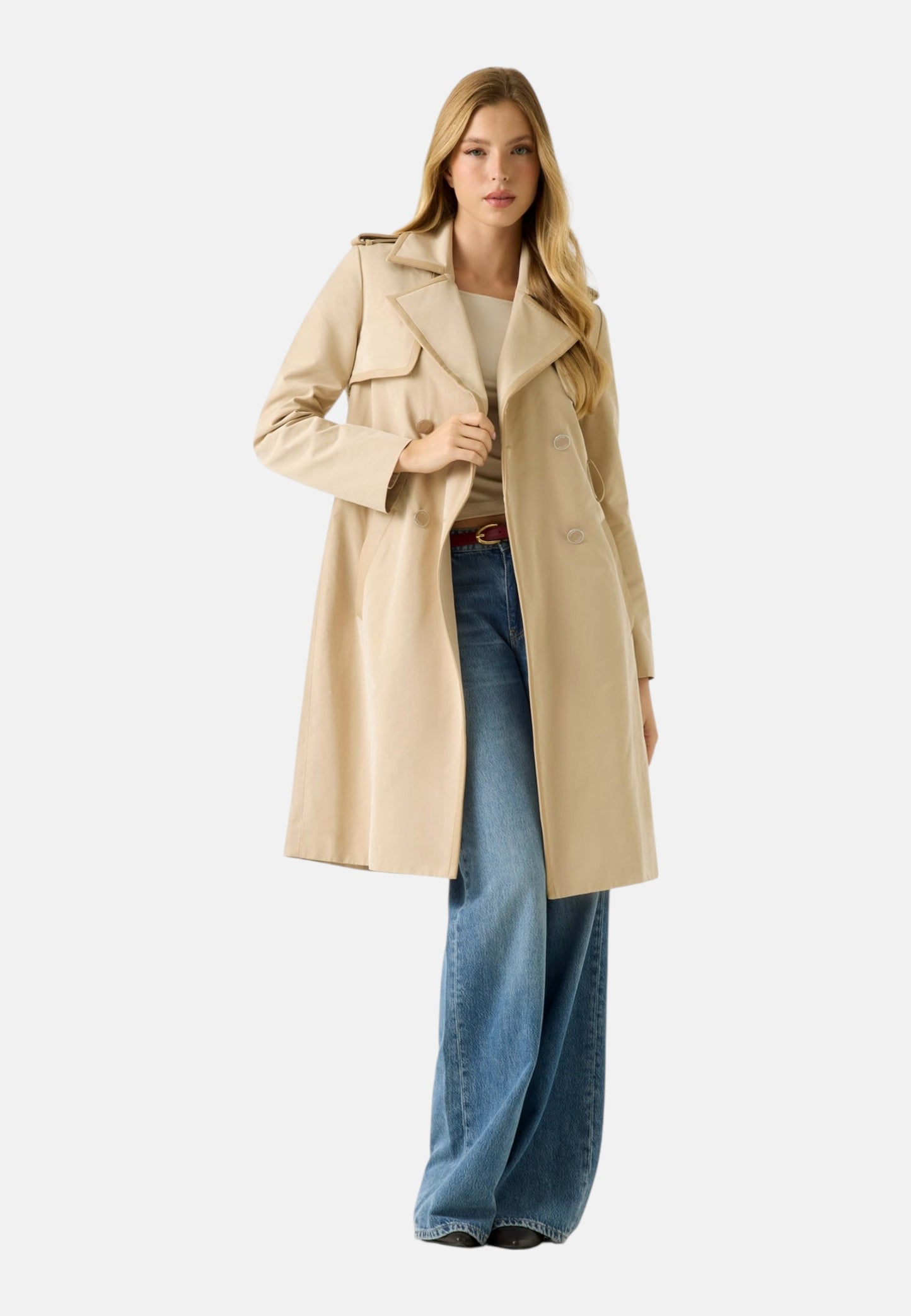 Cappotto Trench Donna Guess  Jenny Pu Details W5RL14WGWD2