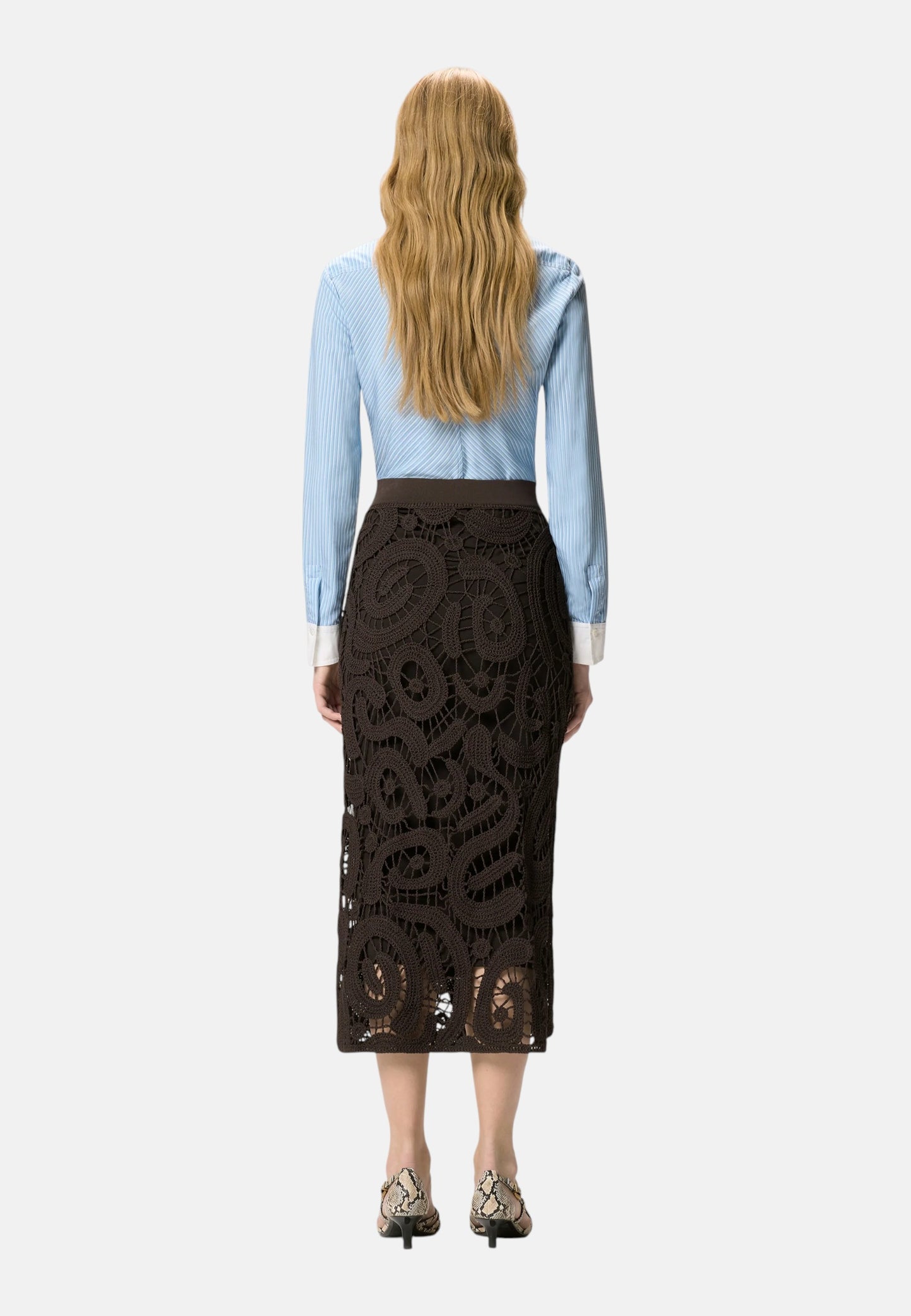 Gonna Lunga Donna Pinko Crochet Geometric Maestrale 106353A354