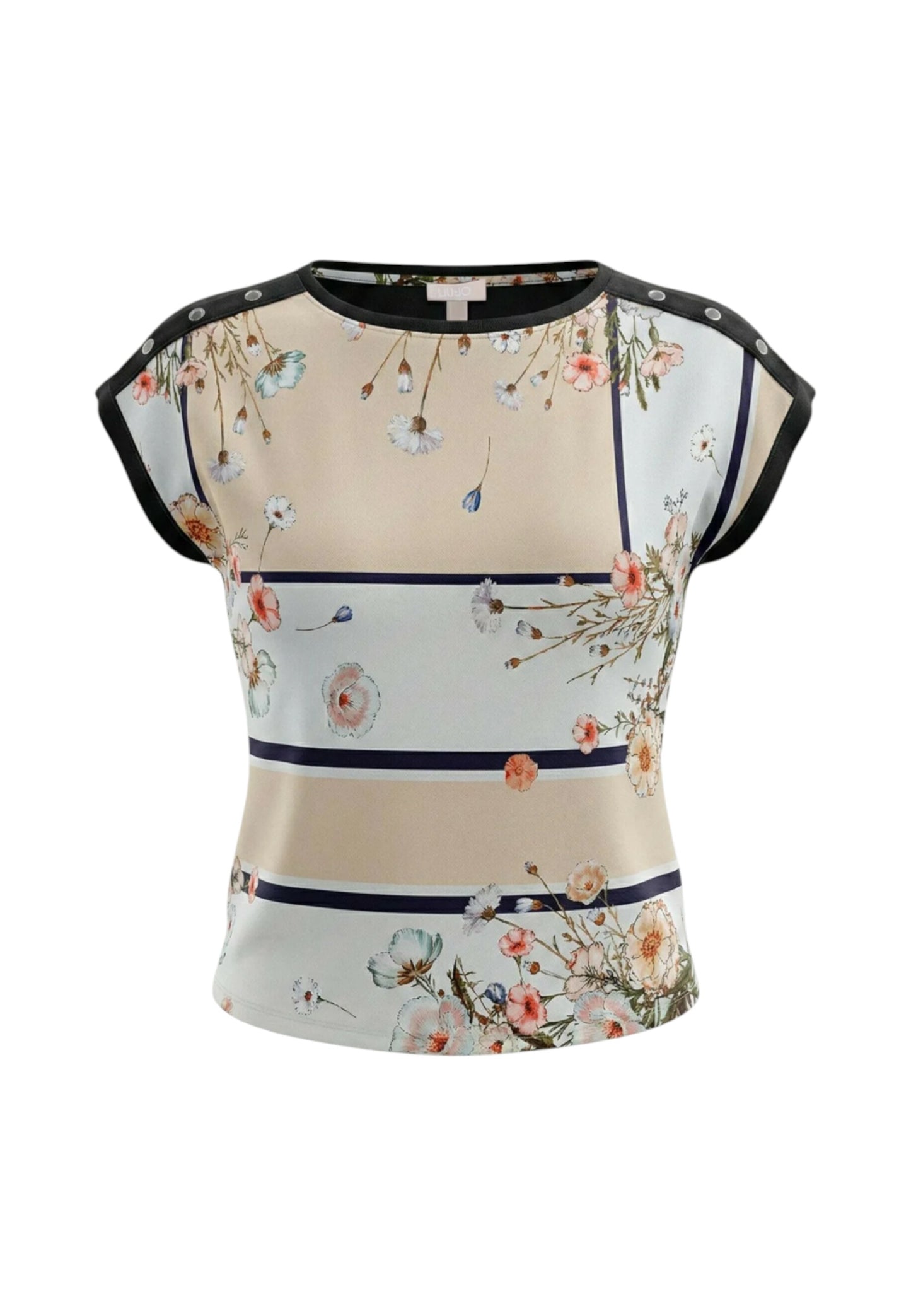 T-Shirt Manica Corta Donna Liu Jo Blooming Foulard  WA6437J6308